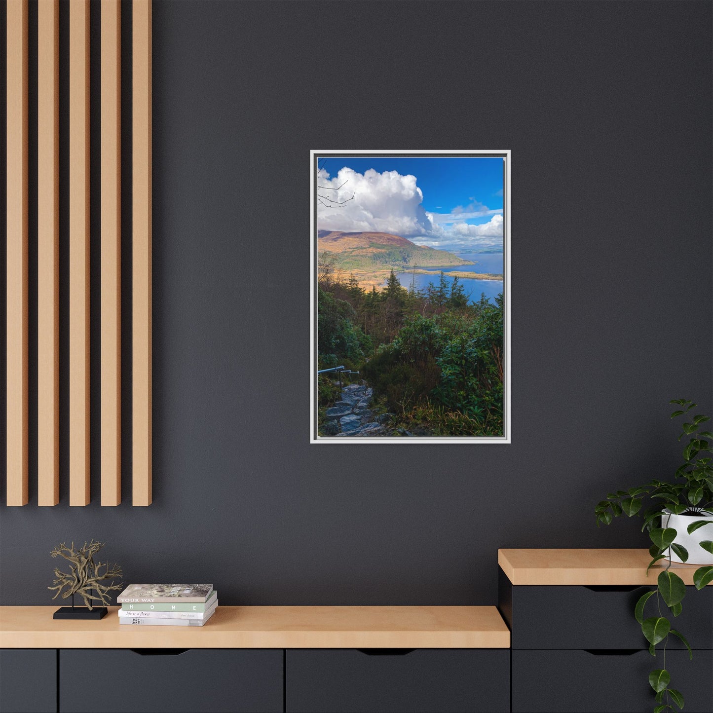 Torc Trail Stairs Matte Canvas, Framed (Multi-color)