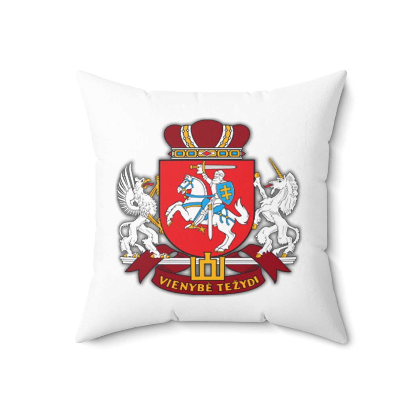 Heraldic Lithuania Square Pillow - Elegant Home Decor with VIENYBE TEZYDI Design