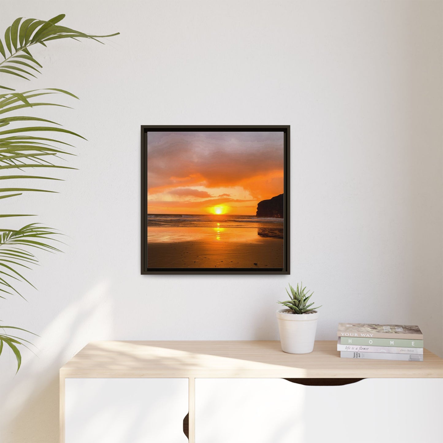 Sunset in Ballybunion Matte Canvas, Framed (Multi-color)