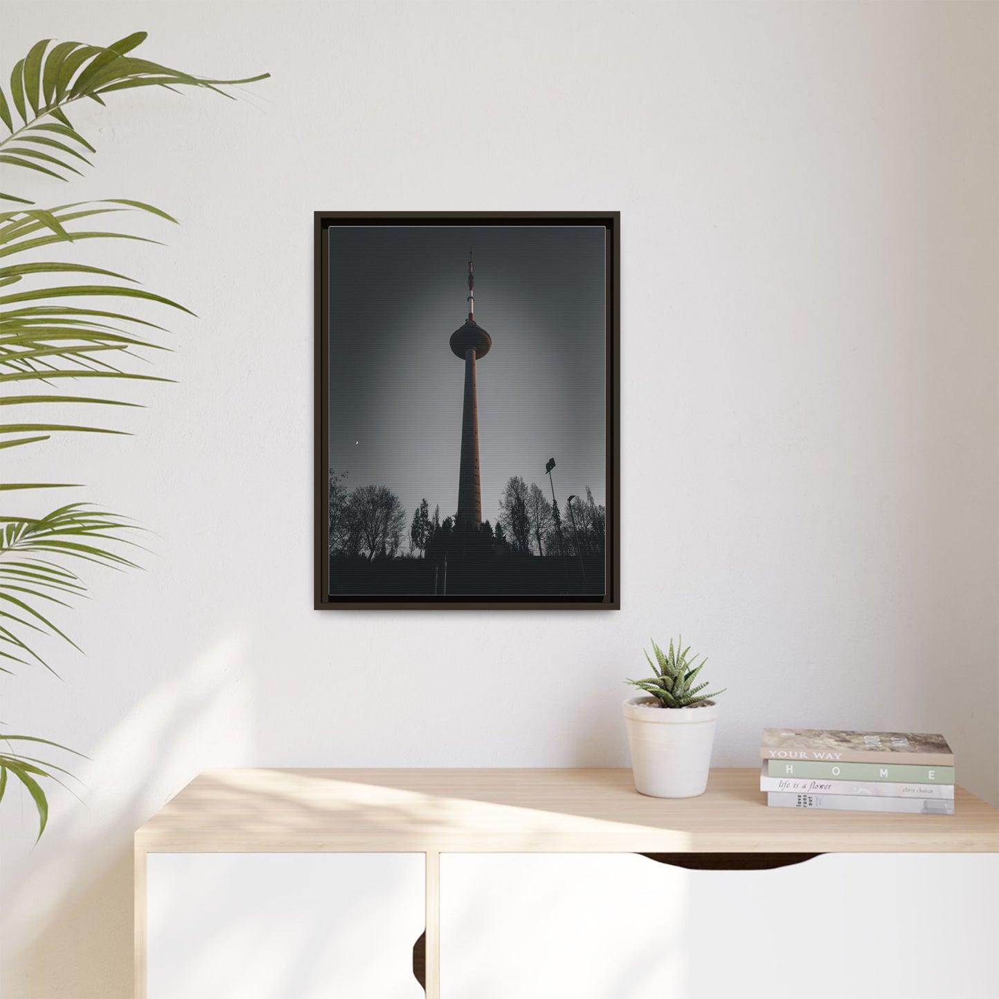 TV Tower Matte Canvas, Framed (Multi-color)