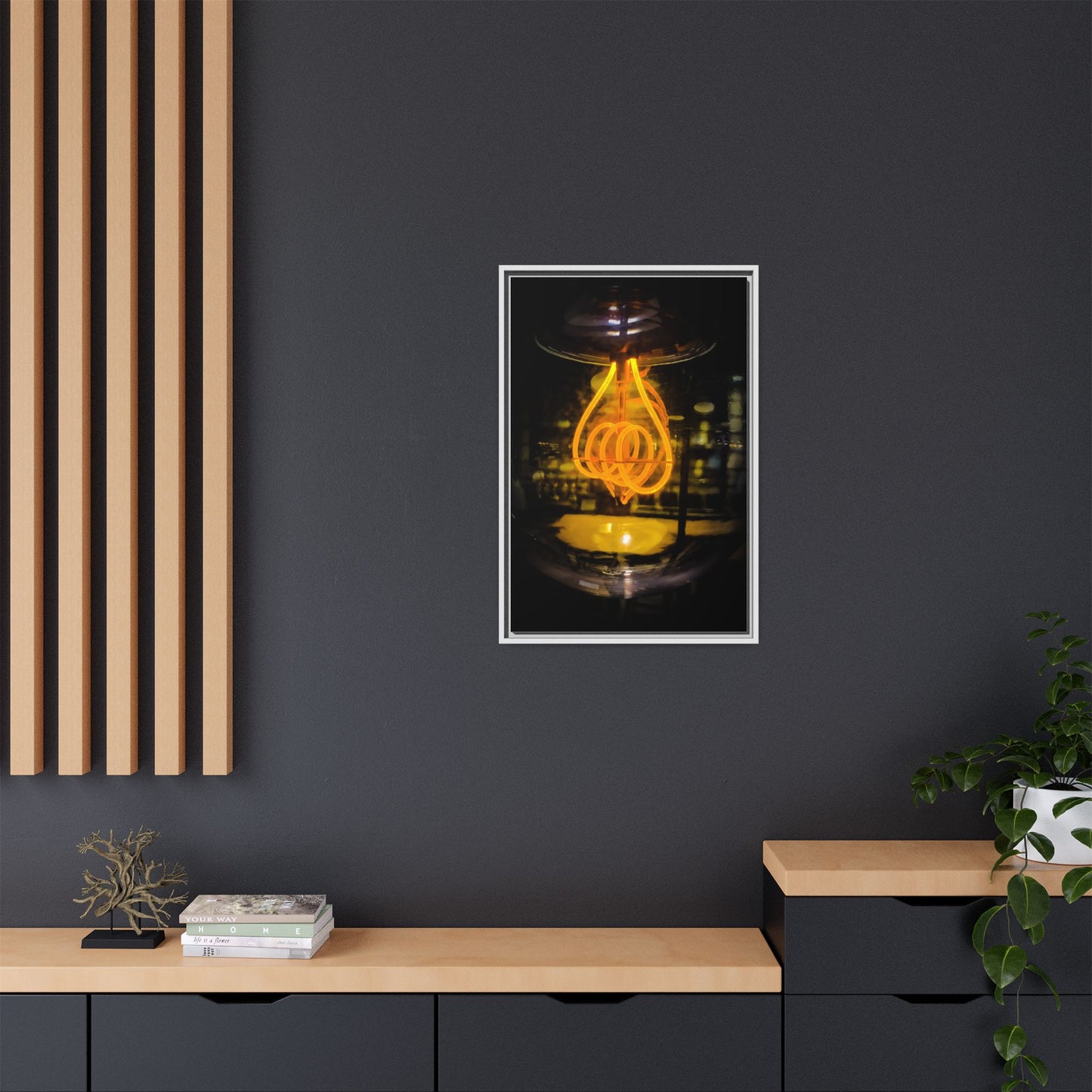 Bulb Matte Canvas, Framed (Multi-color)