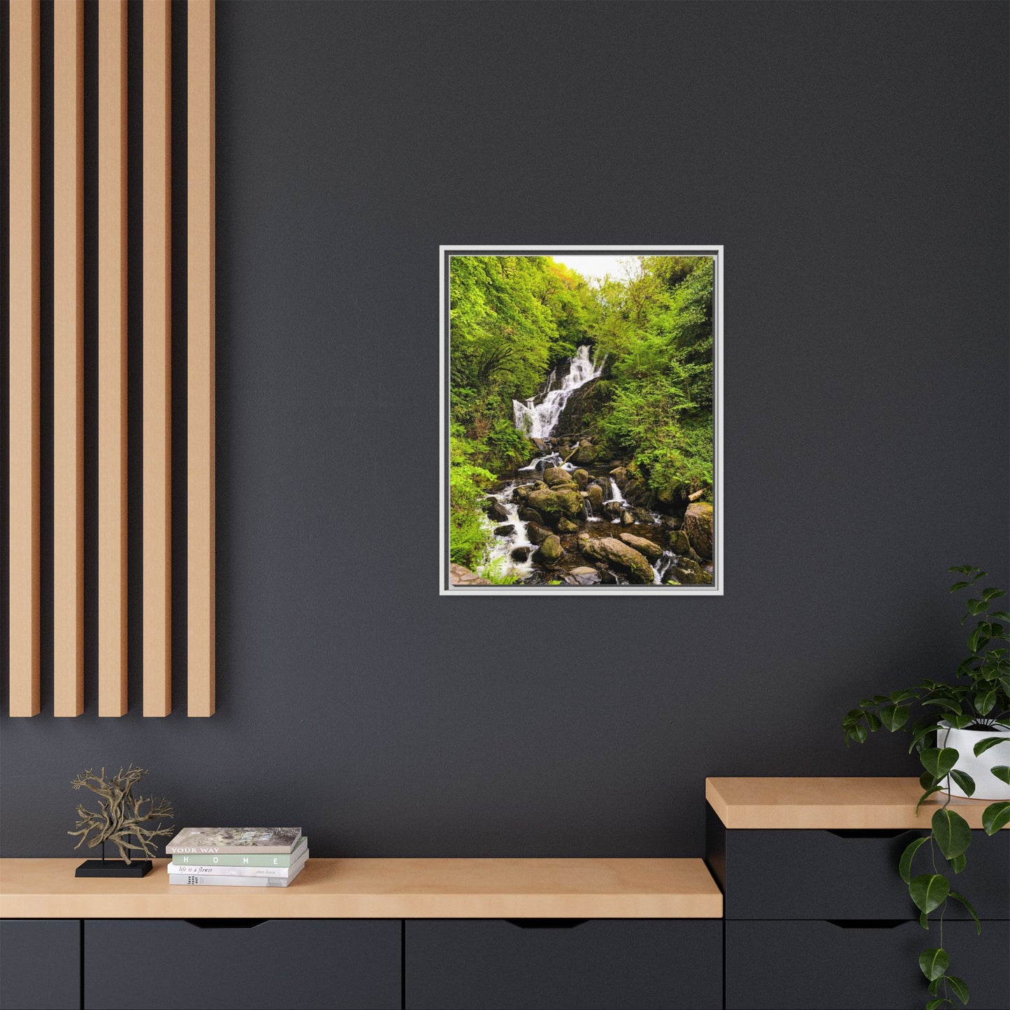 Torc Waterfall Matte Canvas, Framed (Multi-color)