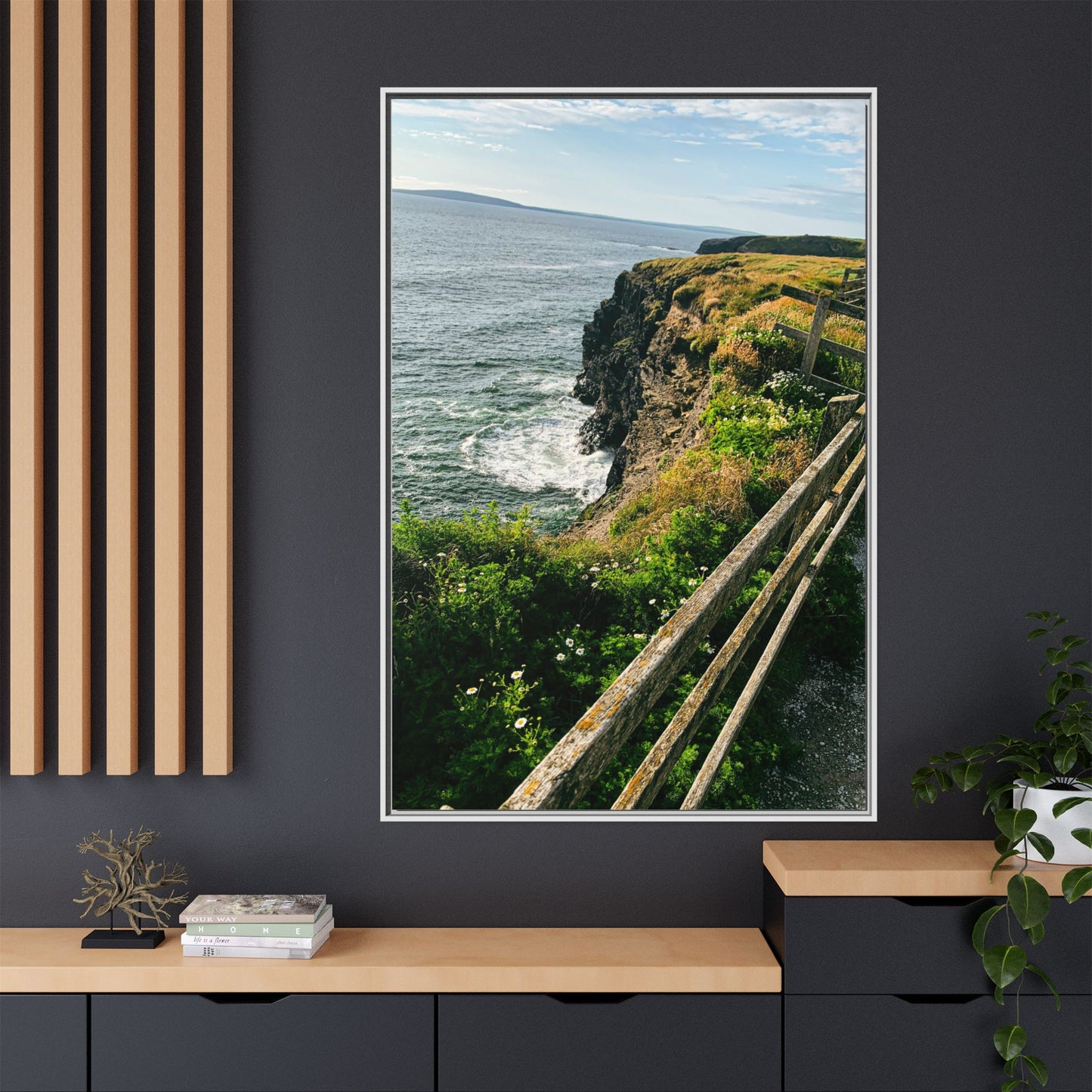 Ballybunion Cliff Walk Matte Canvas, Framed (Multi-color)