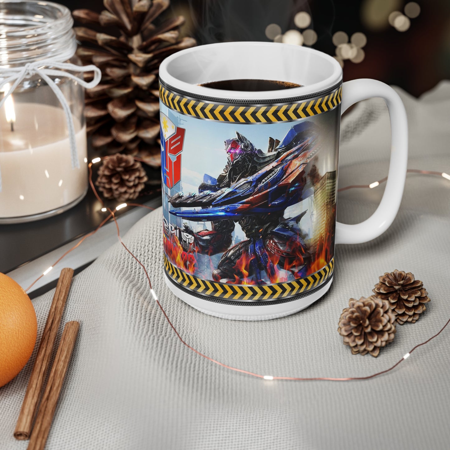Transformers-Inspired Ceramic Coffee Cups - 11oz & 15oz with Bold Graphics