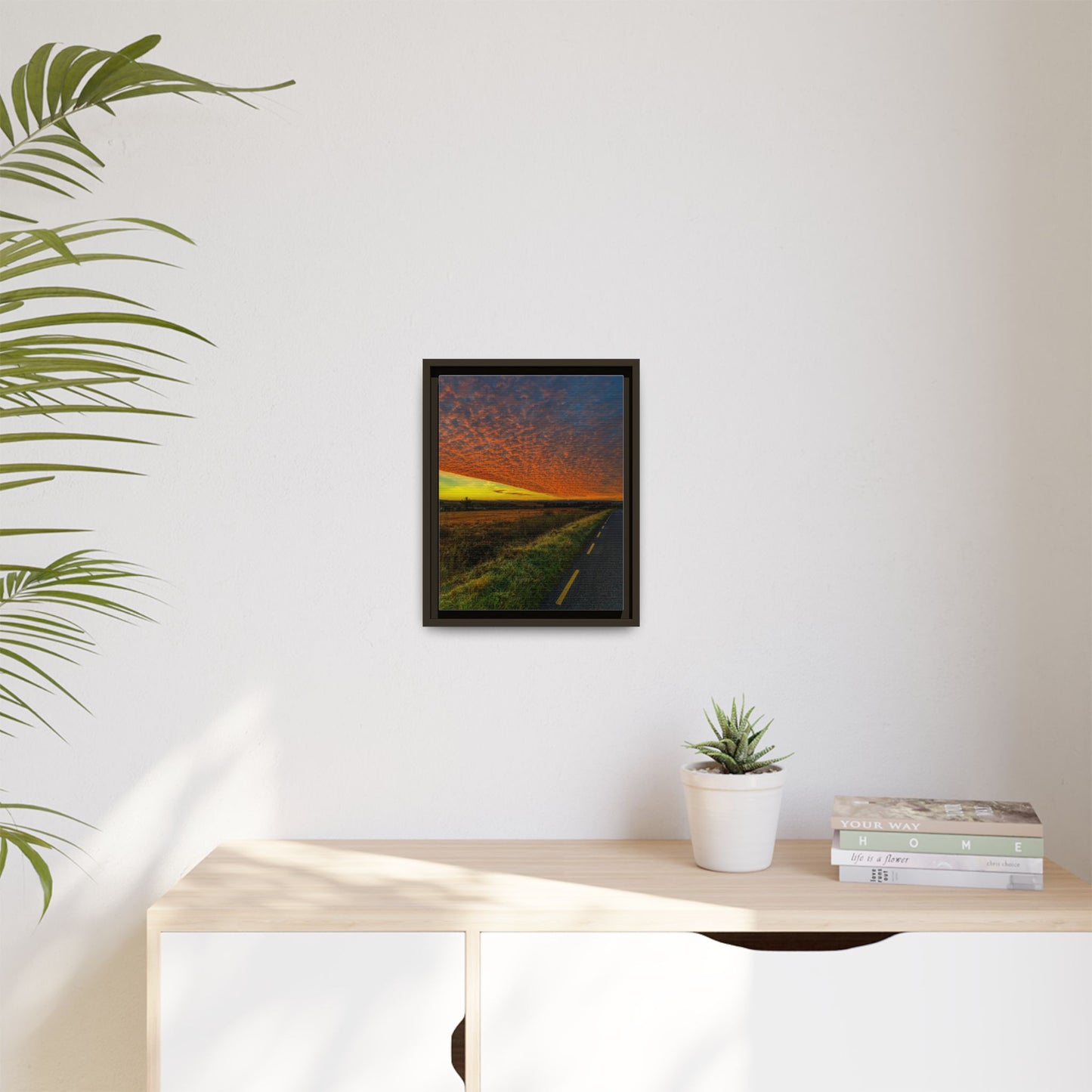 Cloudy Sunset Matte Canvas, Framed (Multi-color)