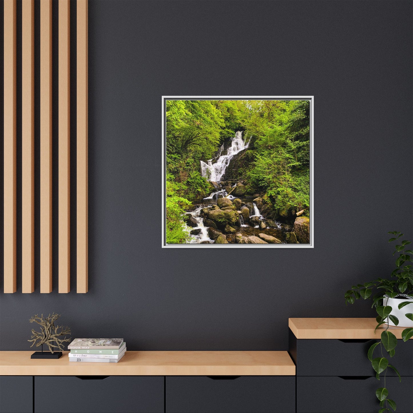 Torc Waterfall Matte Canvas, Framed (Multi-color)