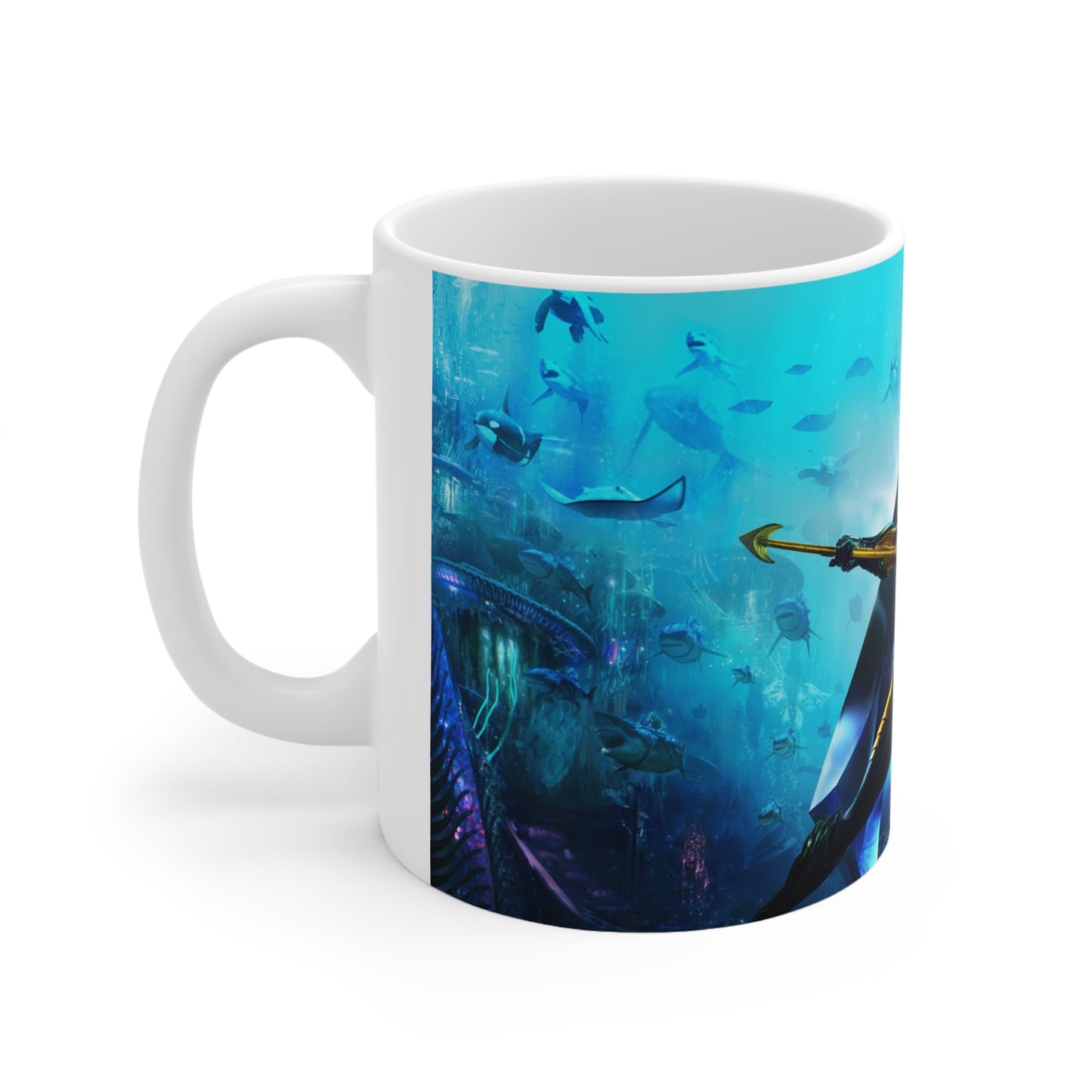 Aquatic Hero Ceramic Coffee Cups – 11oz & 15oz | Perfect Gift for Movie Fans
