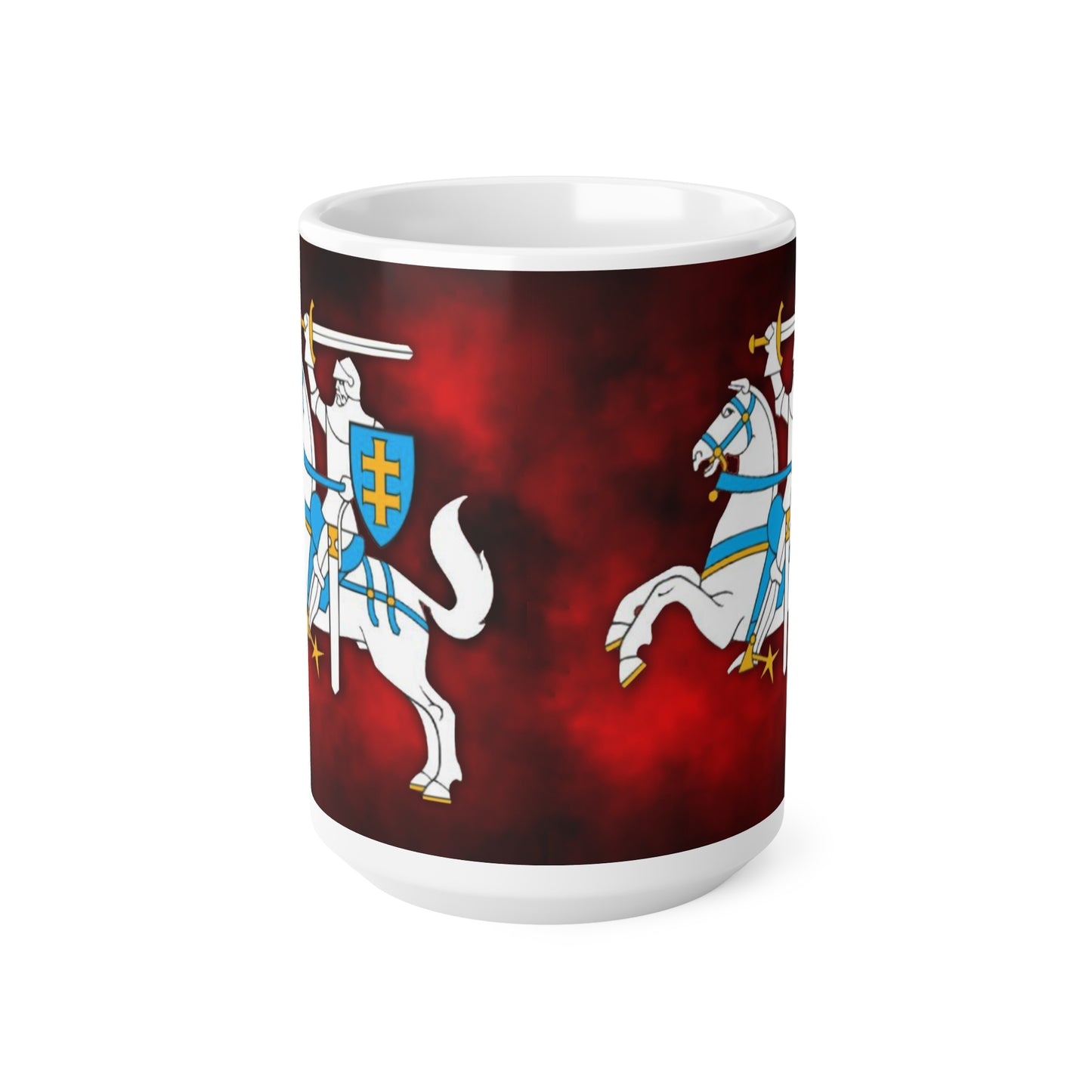 Knight Vytis -Themed Ceramic Coffee Cups - 11oz & 15oz - Perfect for Medieval Fans & Gift Giving