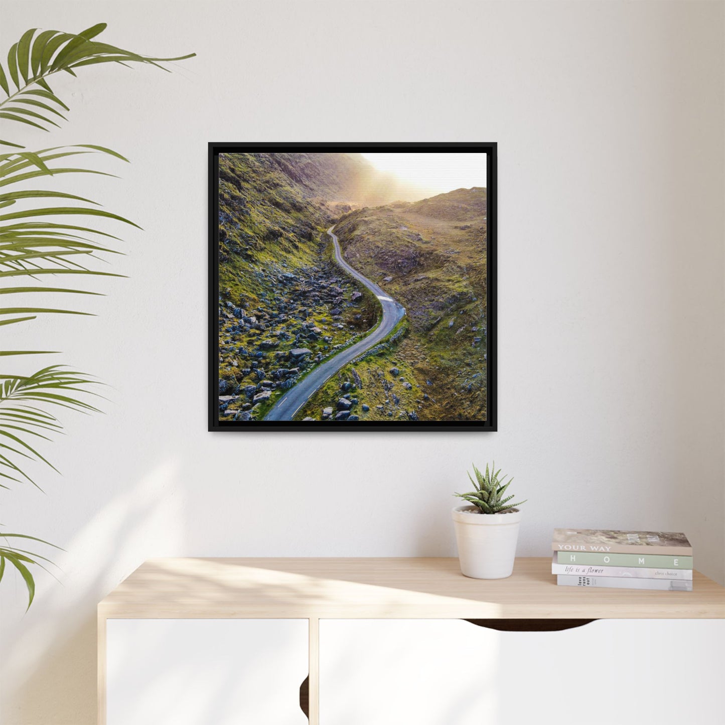 Valley Road Matte Canvas, Framed (Multi-color)