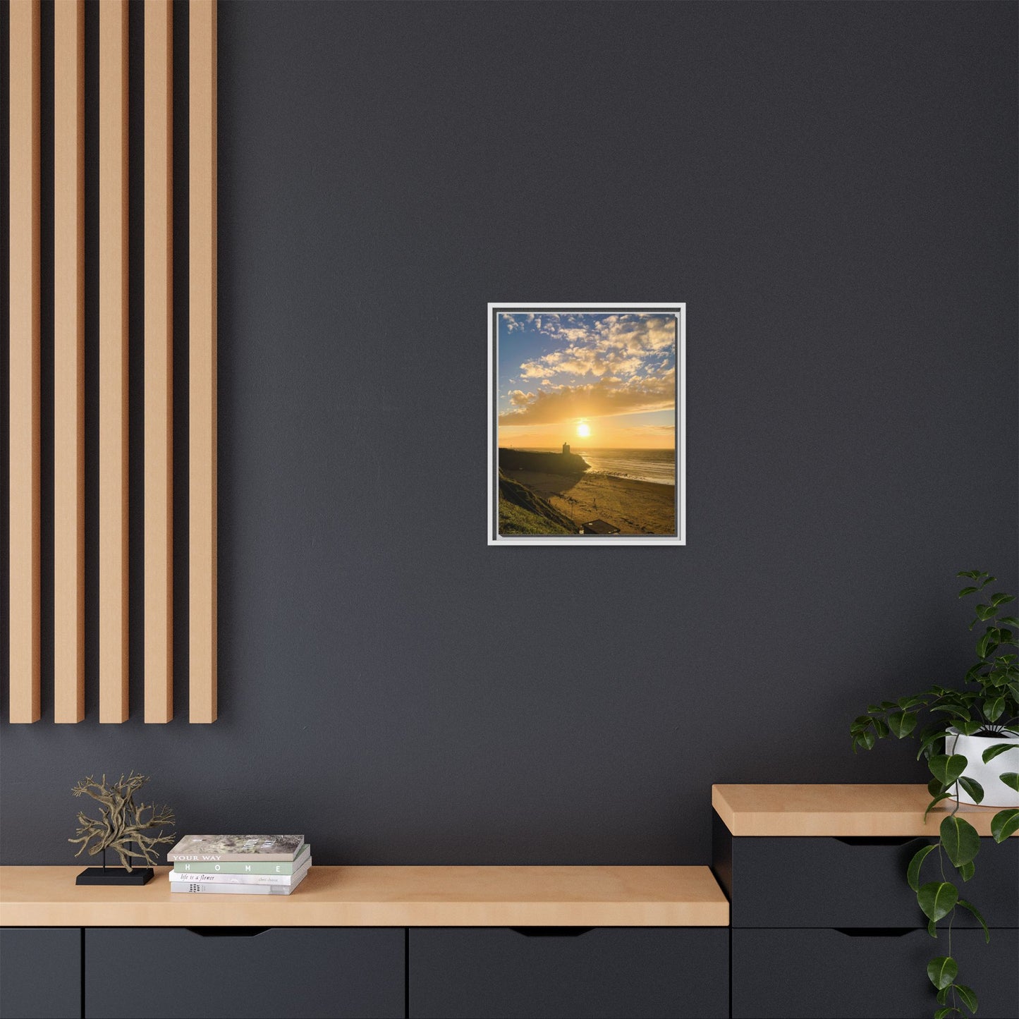 Ballybunion Sunset Castle Matte Canvas, Framed (Multi-color)