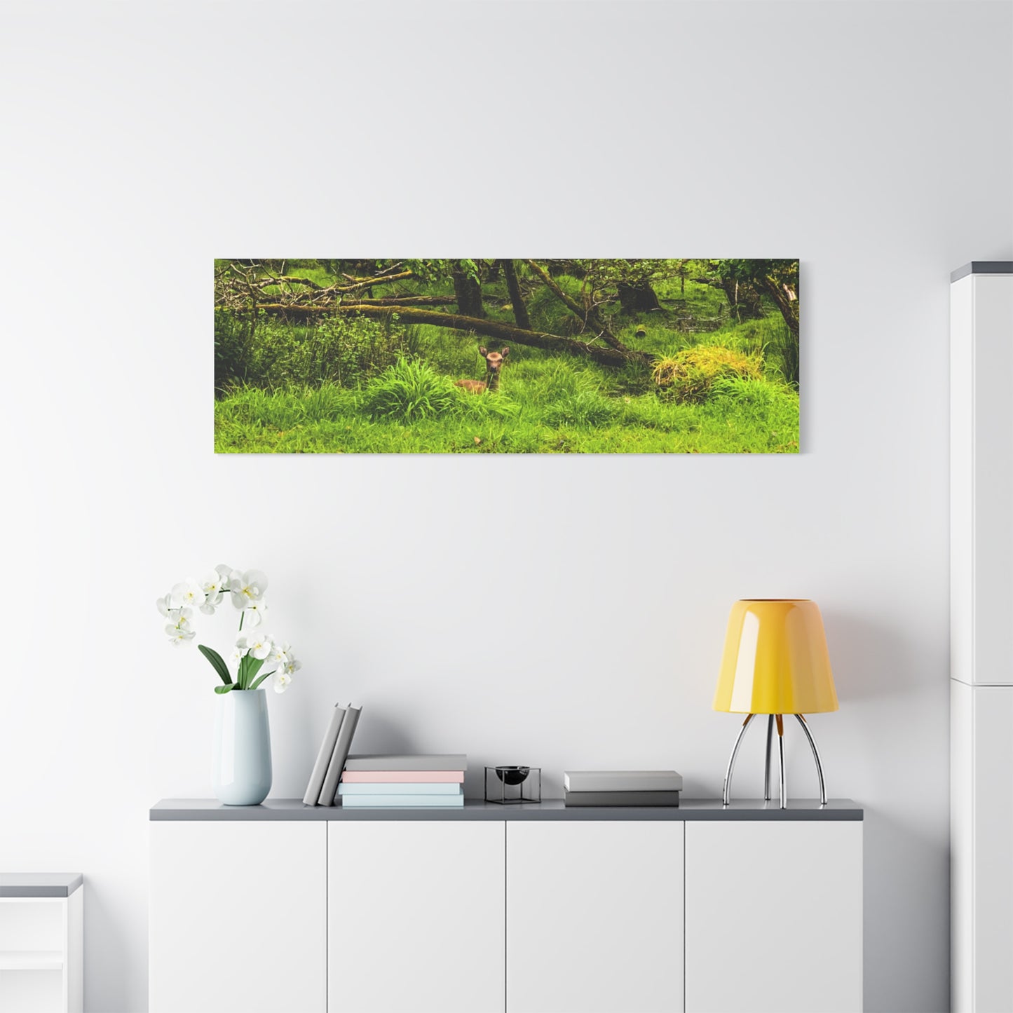 Deer in Ditch Matte Canvas, Stretched, 1.25"