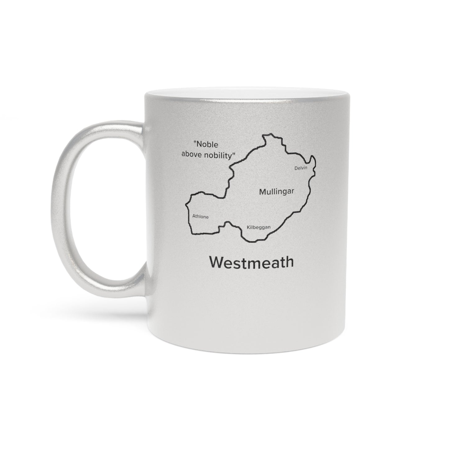 Westmeath County Metallic Colour Mug - Silver/Gold - Perfect Gift for Coffee Lovers