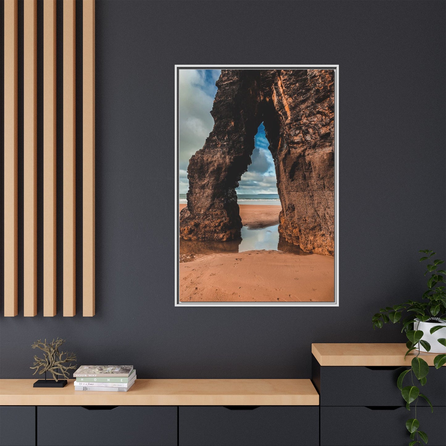 Ballybunion Cliff Matte Canvas, Framed (Multi-color)
