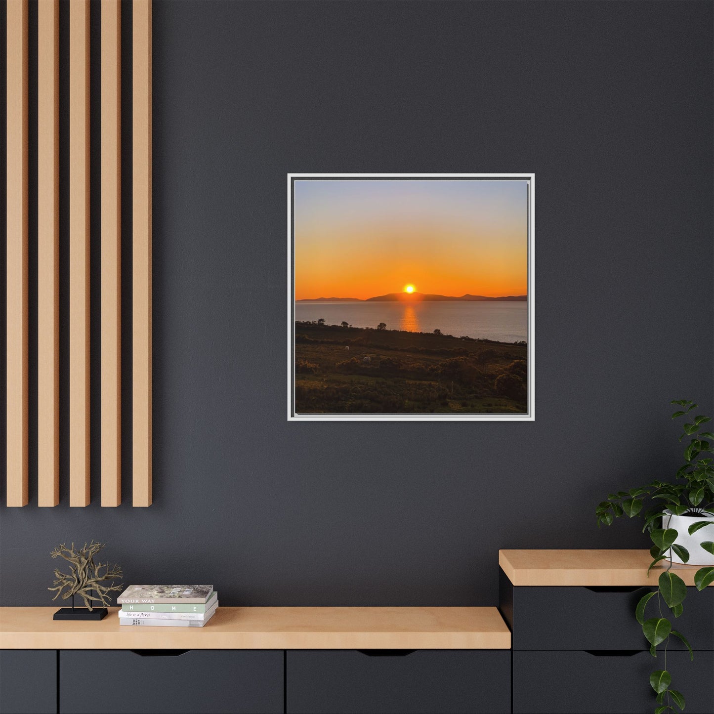 Sunset Ring Of Kerry Matte Canvas, Framed (Multi-color)