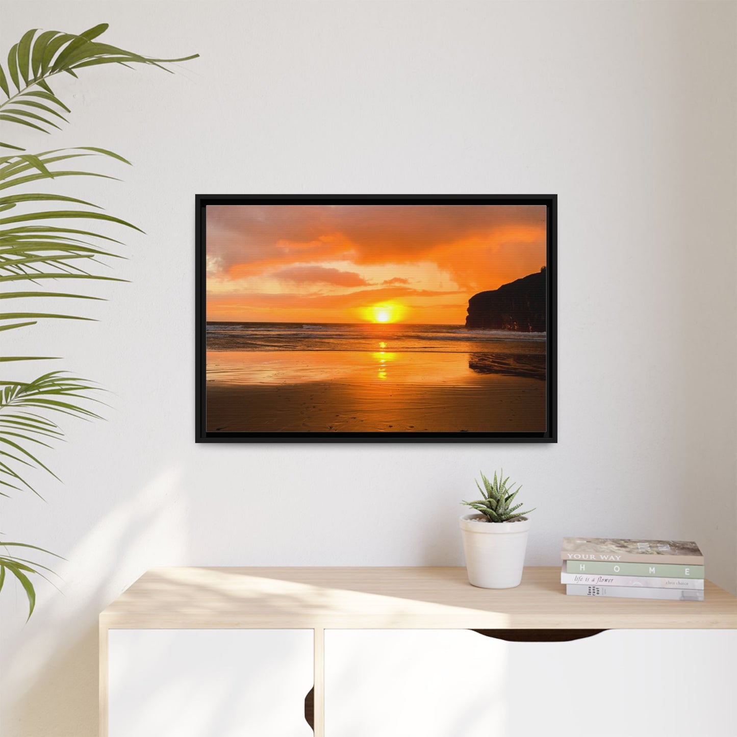 Sunset in Ballybunion Matte Canvas, Framed (Multi-color)