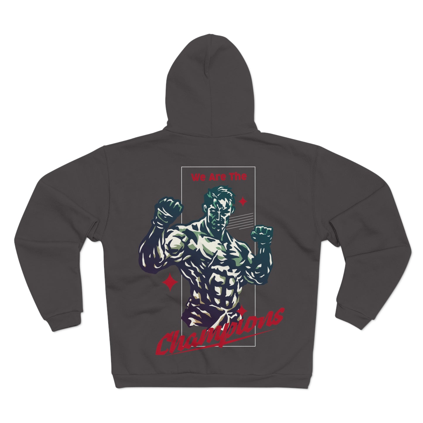 Unisex Hooded Zip Sweatshirt - We Are The Champions Design