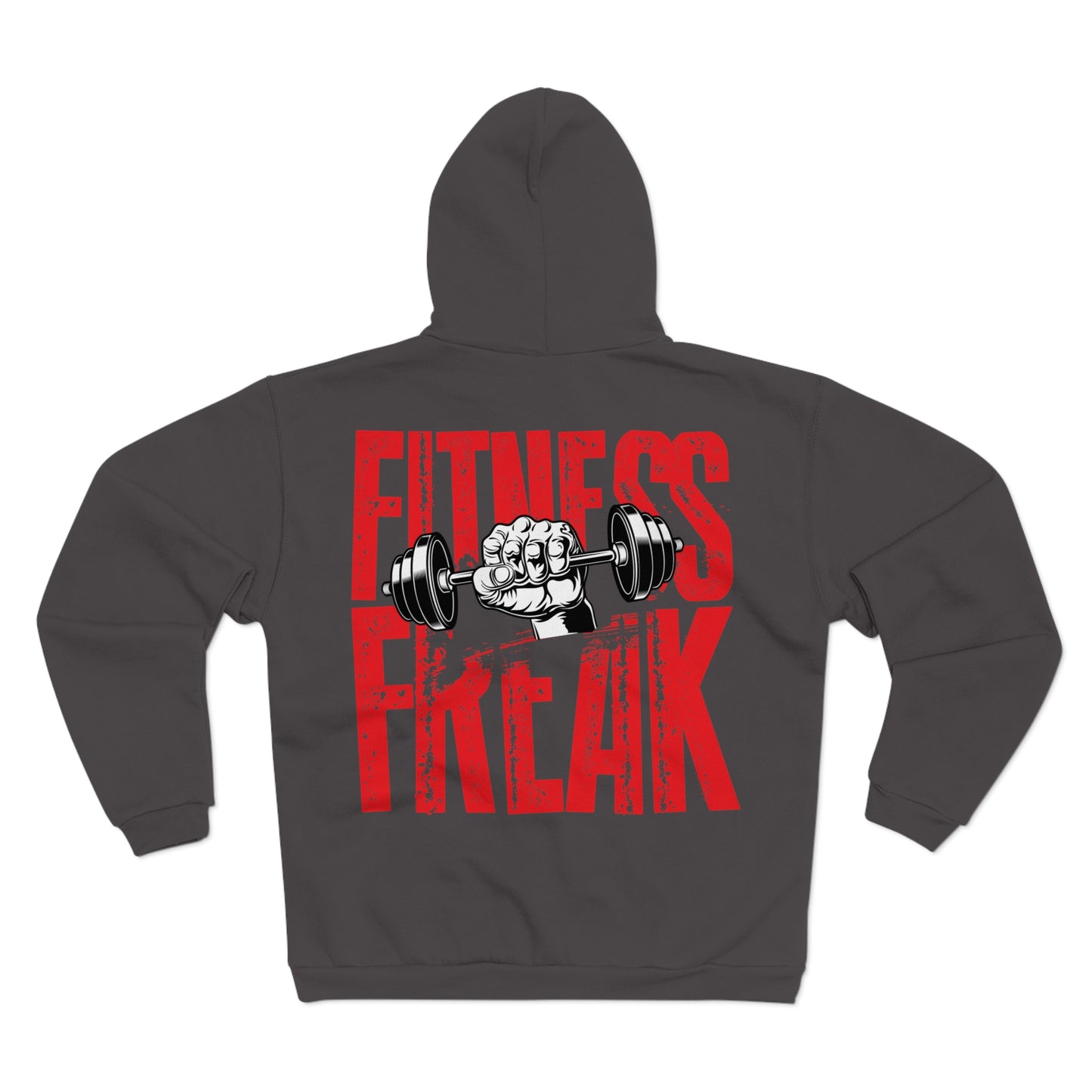 Fitness Freak Unisex Hooded Zip Sweatshirt - Bold Gym Style for Fitness Enthusiasts