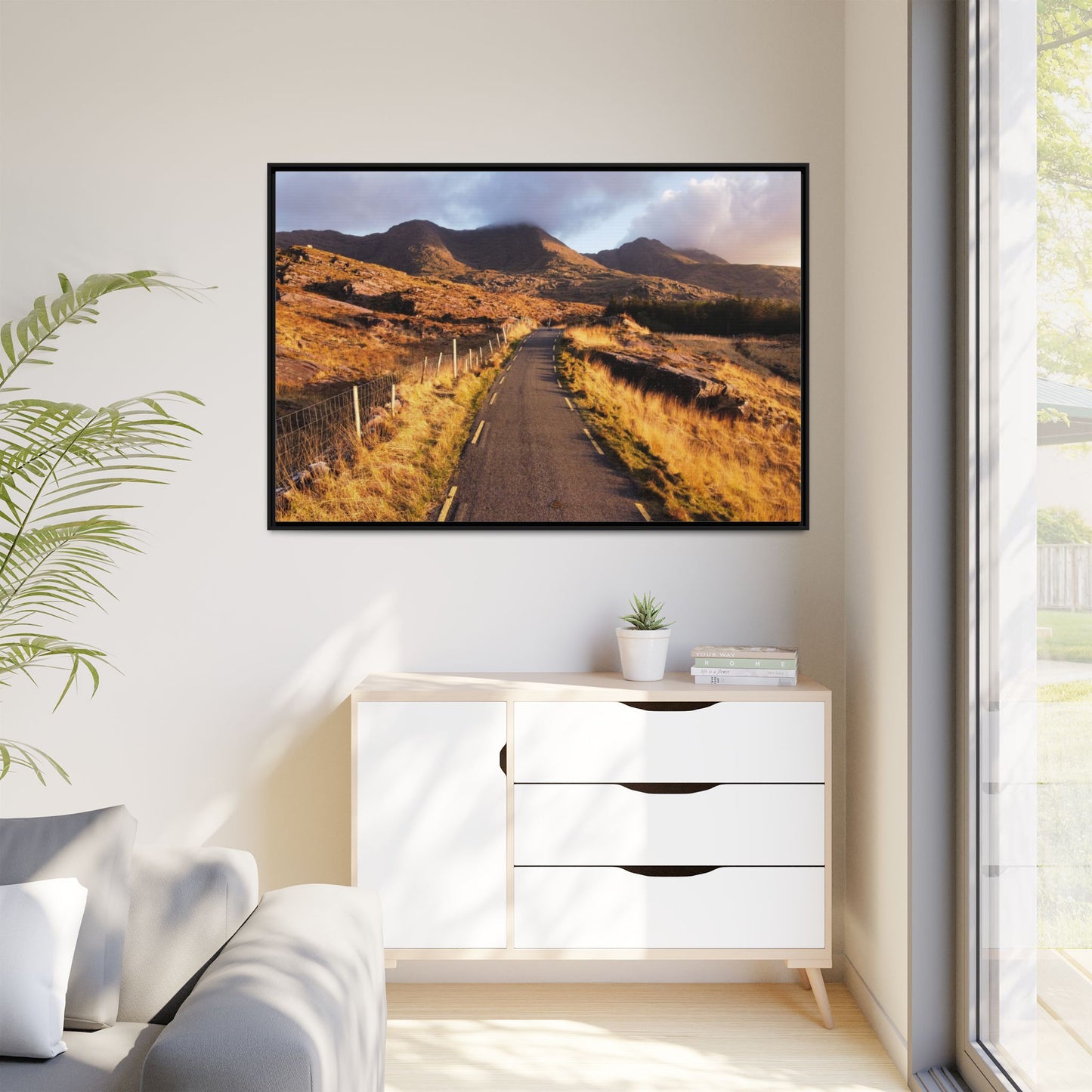 Sunset Road Matte Canvas, Framed (Multi-color)