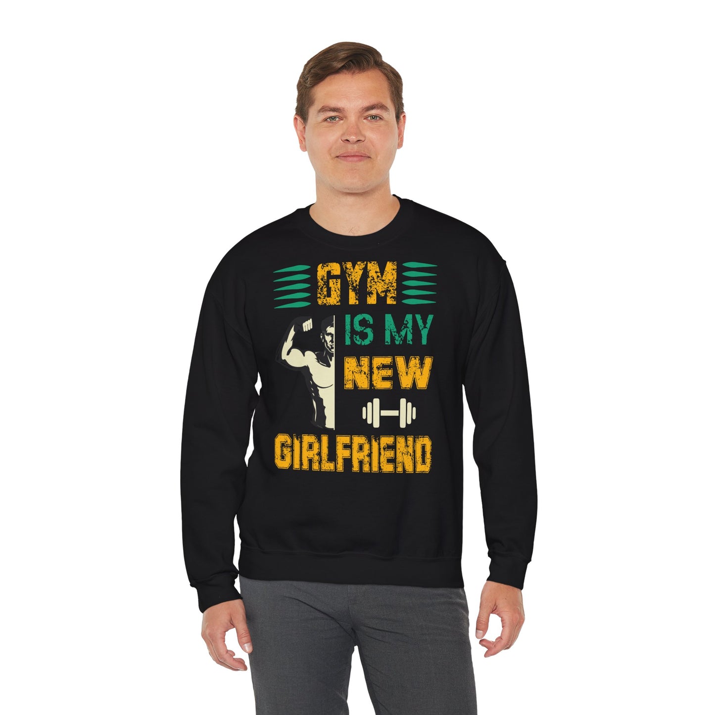 Gym Lover Unisex Heavy Blend Sweatshirt - 'Gym Is My New Girlfriend'