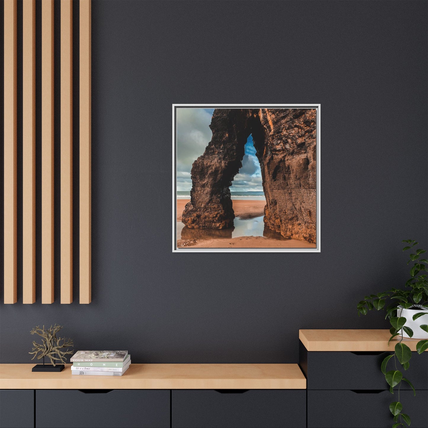 Ballybunion Cliff Matte Canvas, Framed (Multi-color)