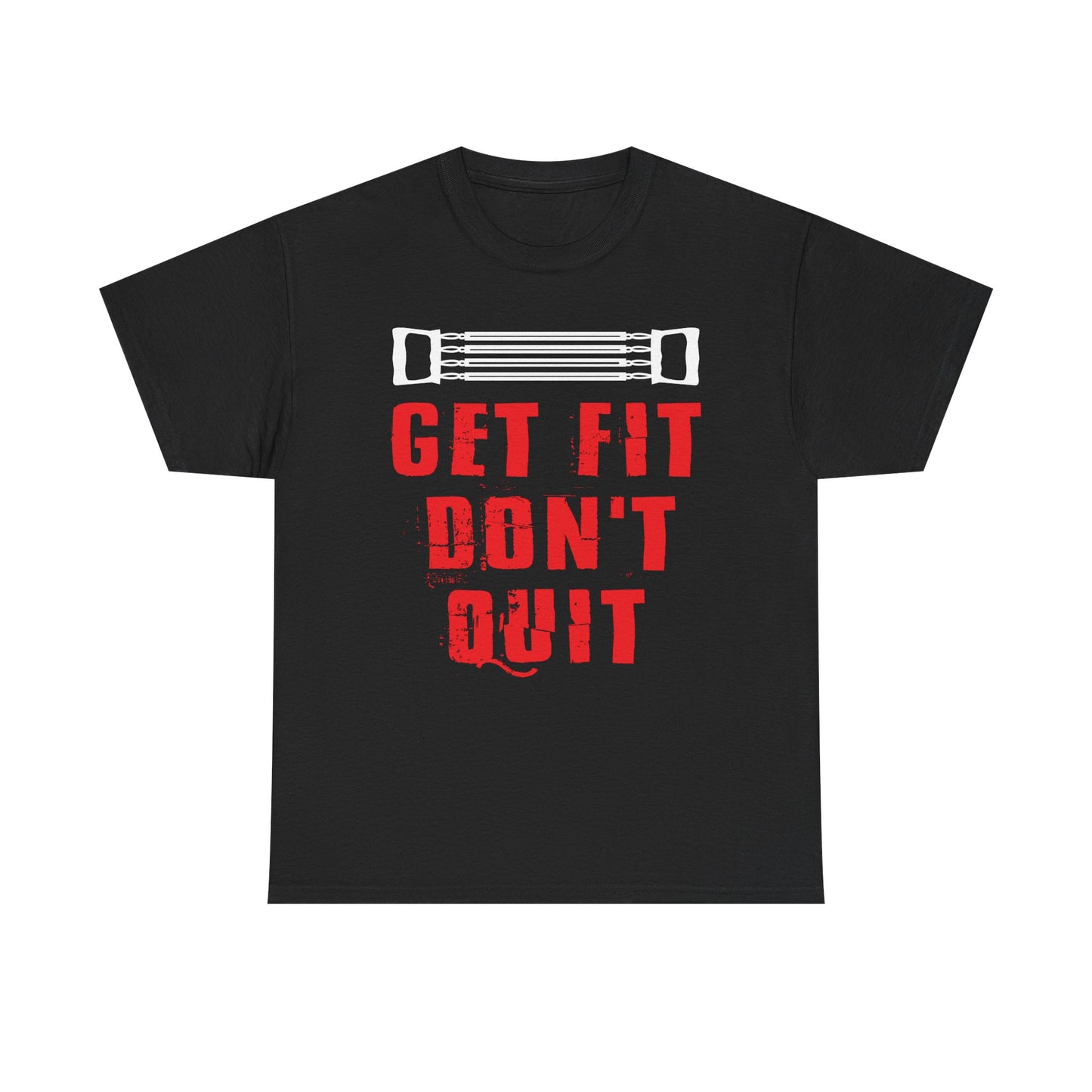Motivational Fitness Tee - 'Get Fit Don't Quit' Unisex Heavy Cotton Shirt