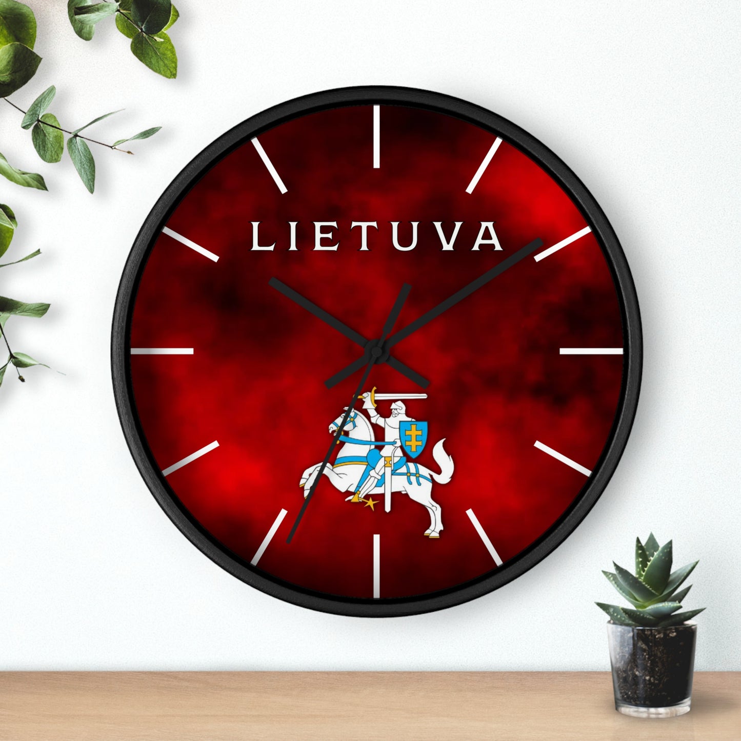 Lietuva With Vytis Themed Wall Clock – Stylish Decor for Lithuanian Pride
