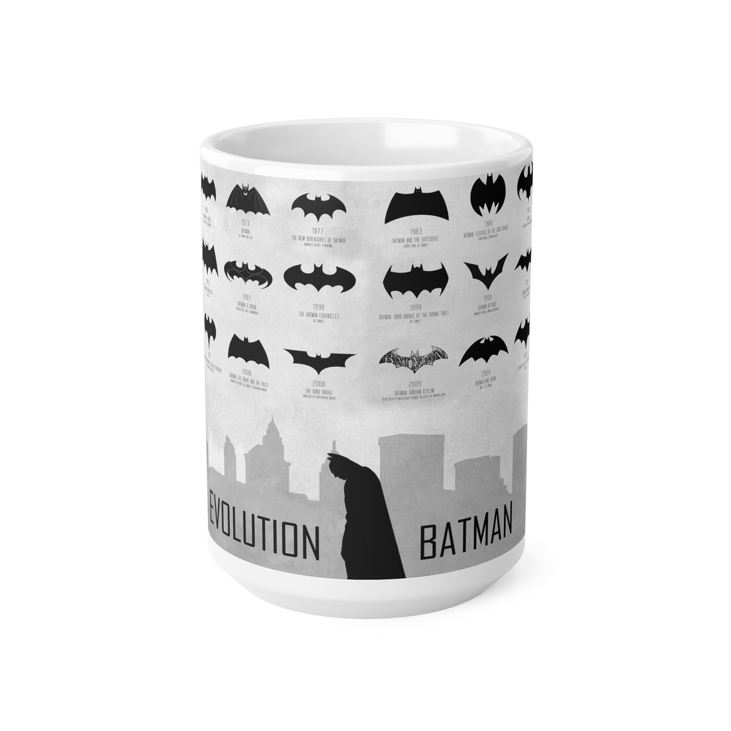 Batman Evolution Ceramic Coffee Cup - 11oz & 15oz, Perfect for Fans and Collectors