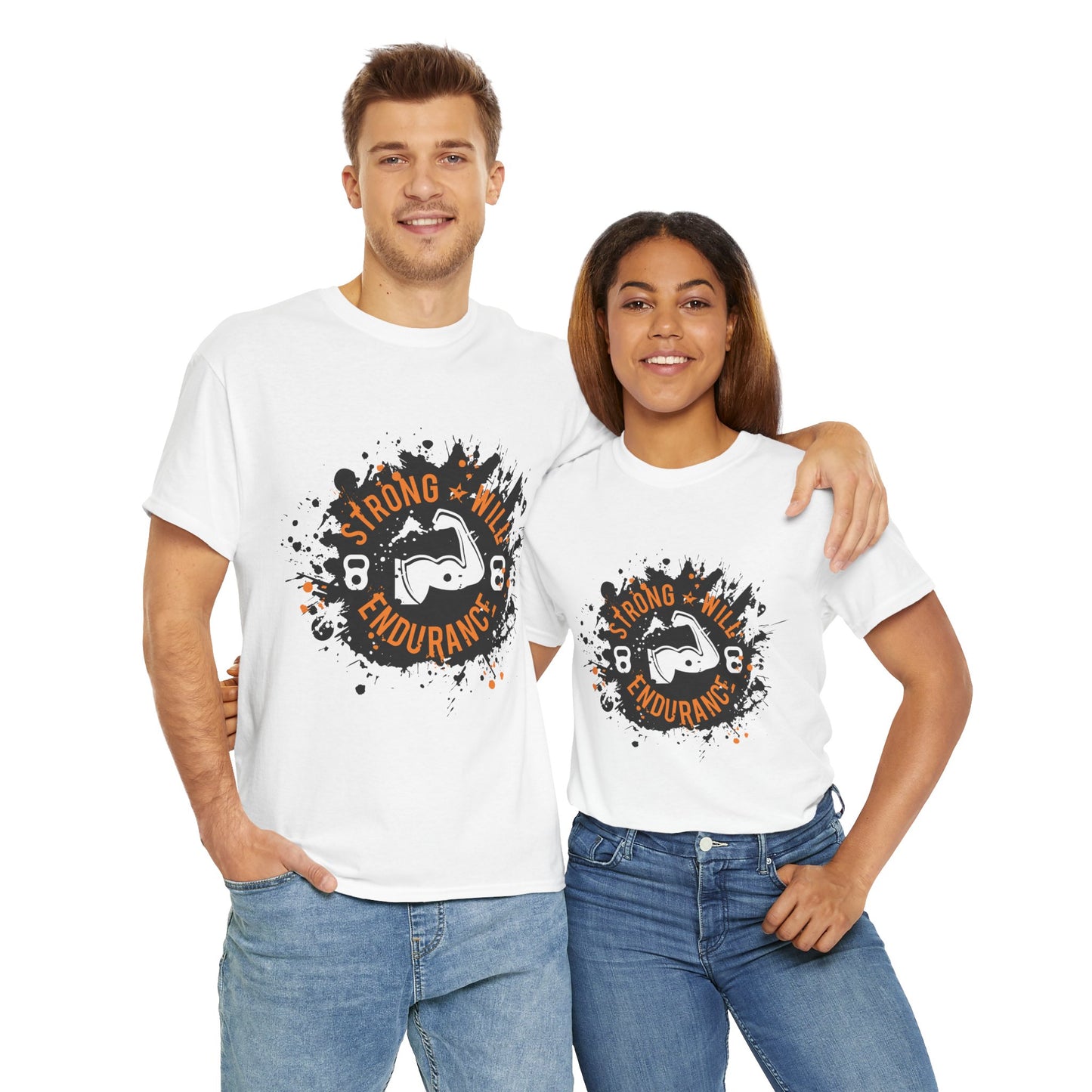 Endurance Strong Unisex Heavy Cotton Tee - Motivational Graphic Shirt for Fitness Enthusiasts