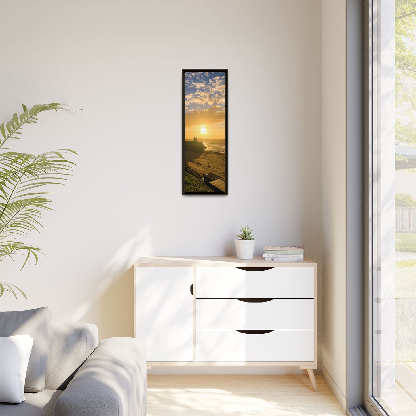 Ballybunion Sunset Castle Matte Canvas, Framed (Multi-color)