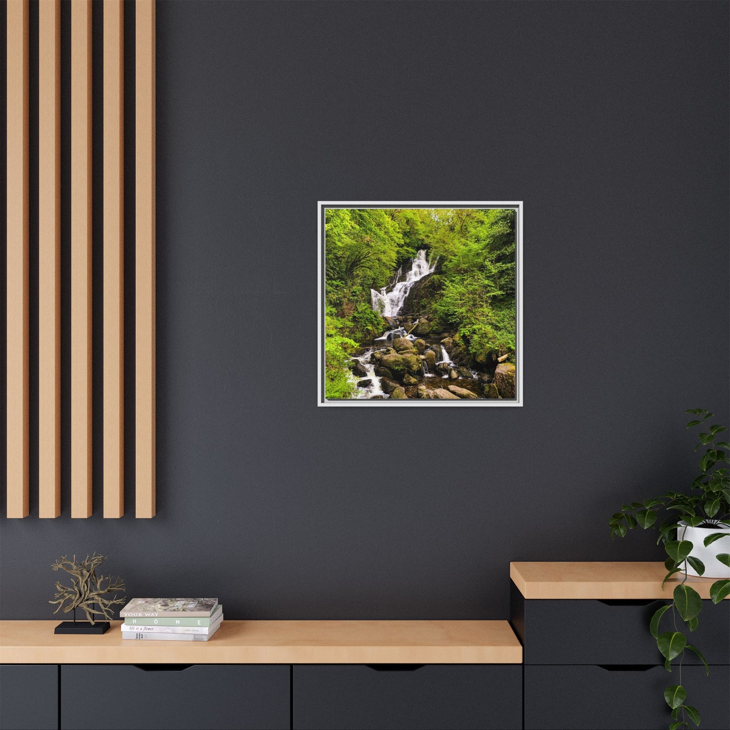 Torc Waterfall Matte Canvas, Framed (Multi-color)
