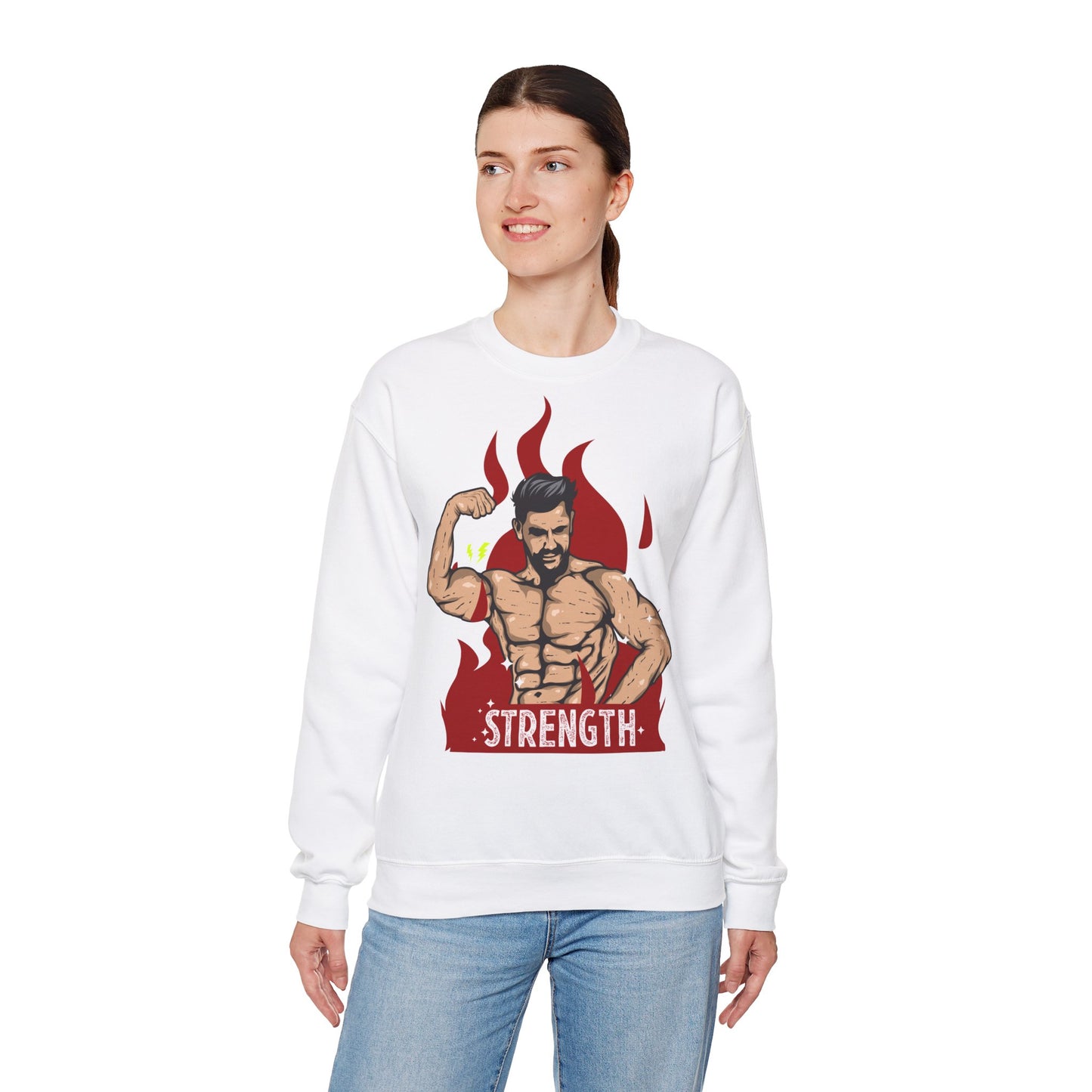 Strength Is My Superpower Unisex Heavy Blend™ Crewneck Sweatshirt - Perfect for Fitness Enthusiasts