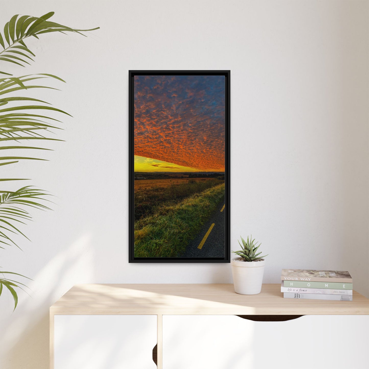 Cloudy Sunset Matte Canvas, Framed (Multi-color)