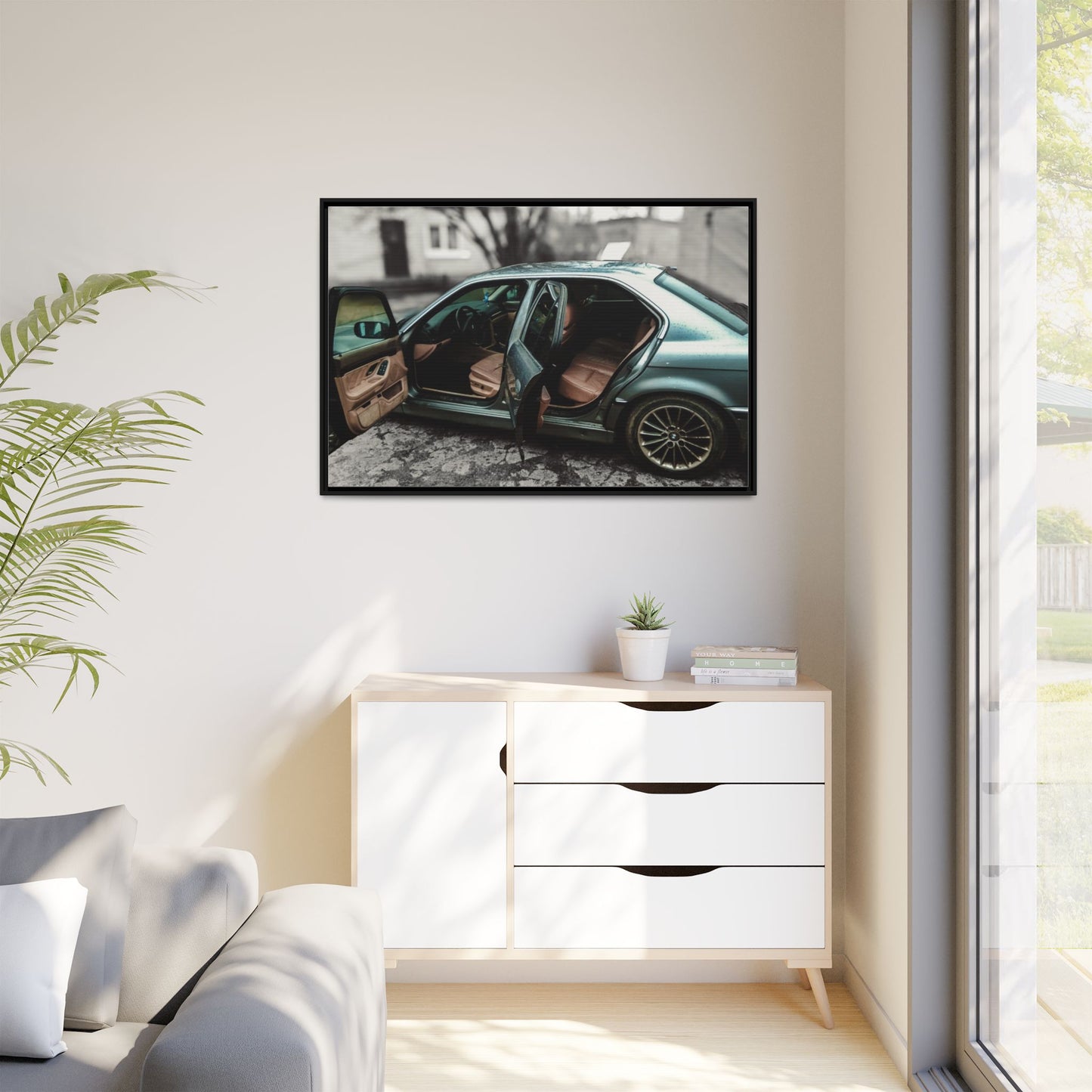 BMW 7 Matte Canvas, Framed (Multi-color)