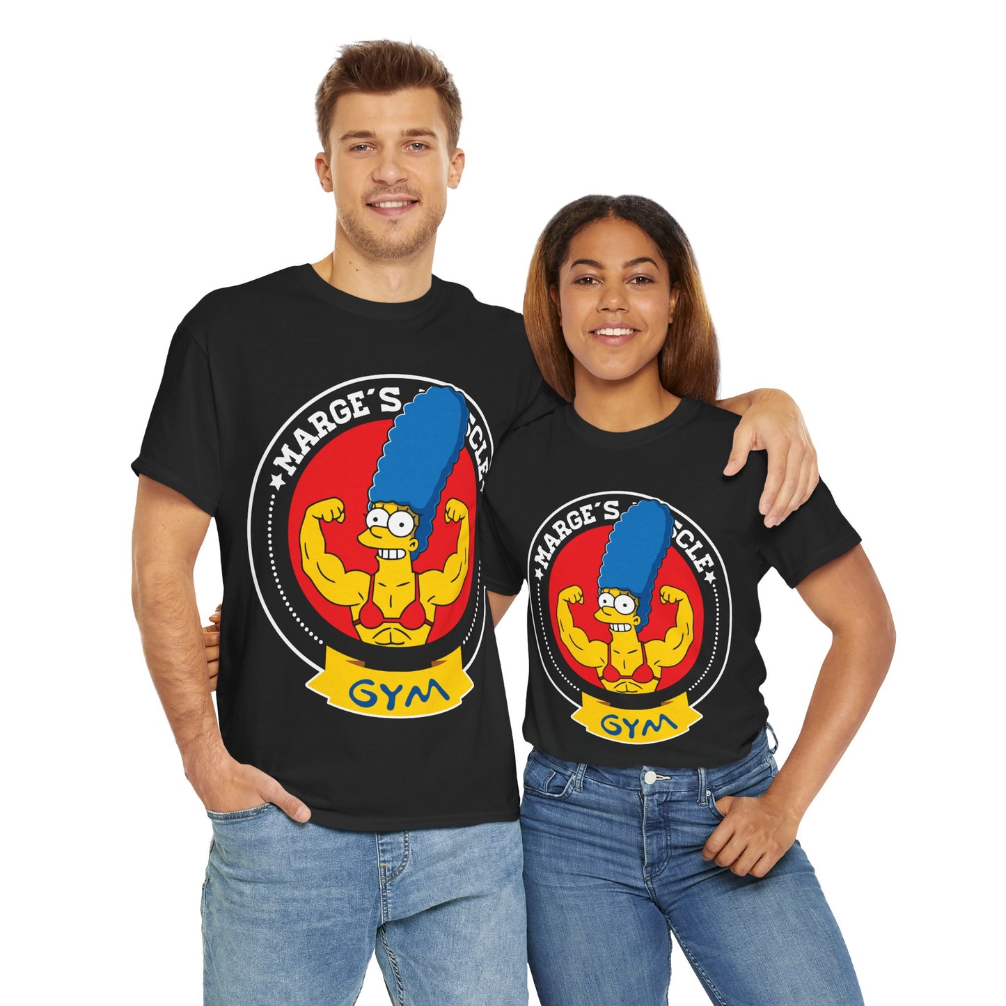 Marge Gym Black Unisex Heavy Cotton Tee