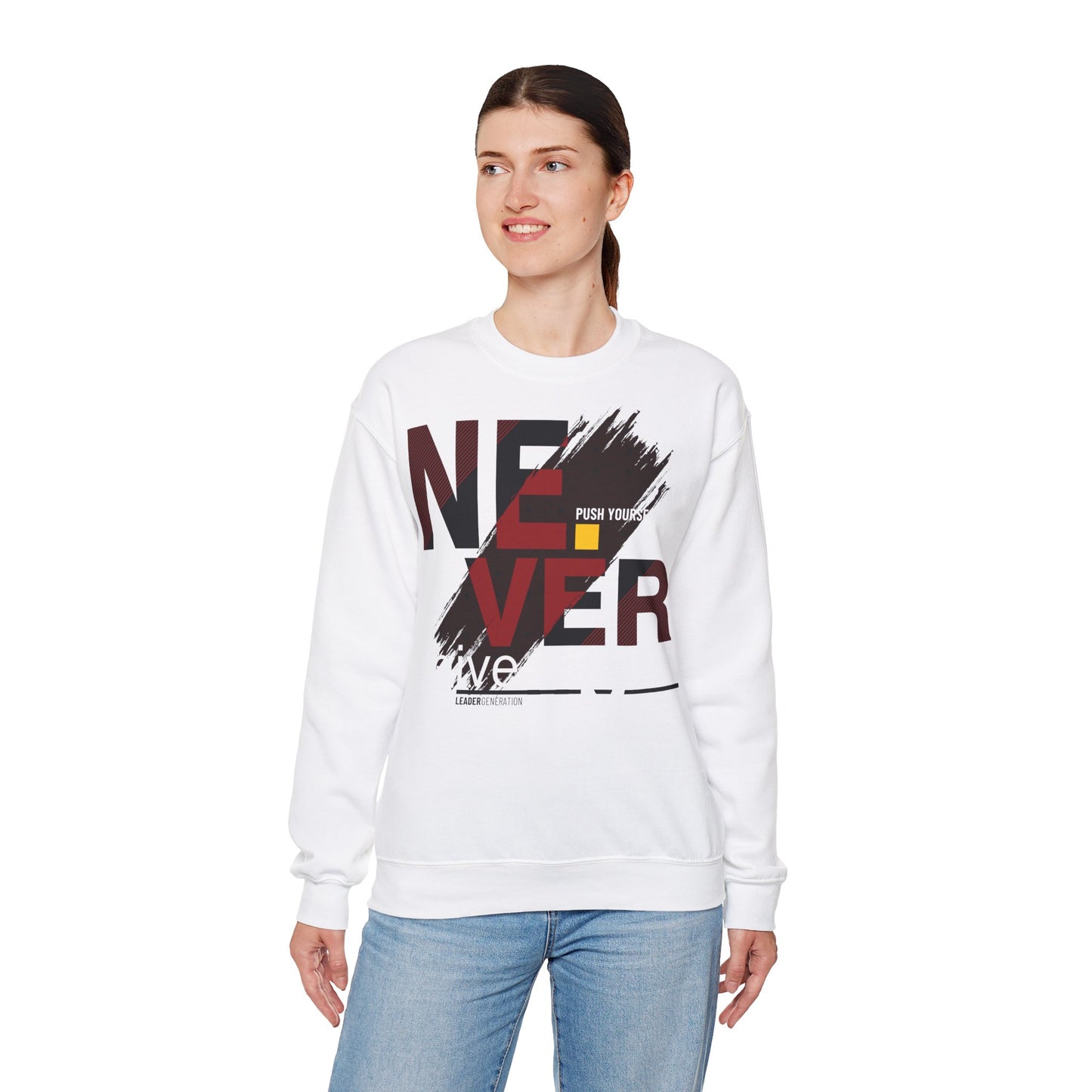 Motivational Never Give Up Crewneck Sweatshirt - Unisex Heavy Blend™