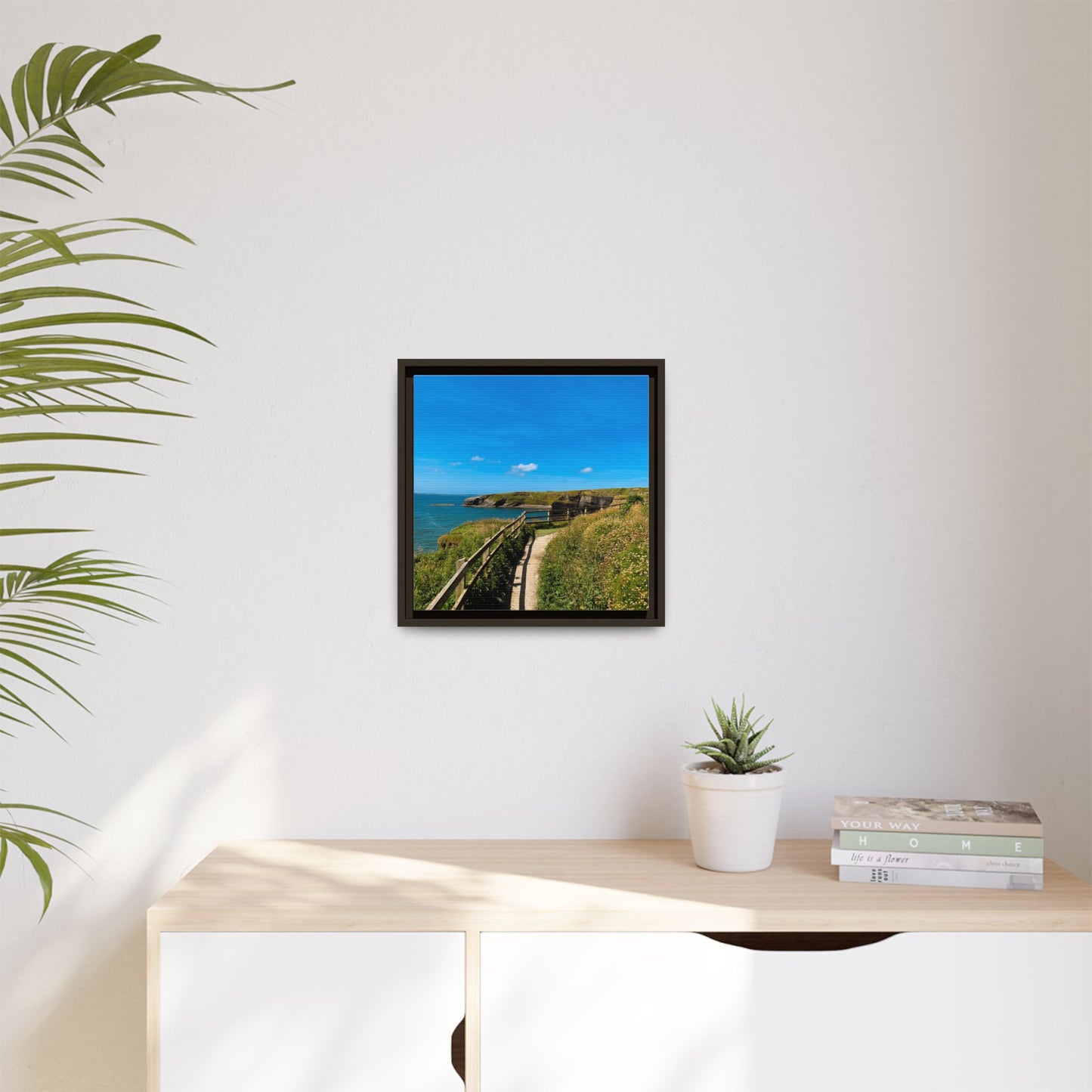 Cliff Trail Ballybunion Matte Canvas, Framed (Multi-color)