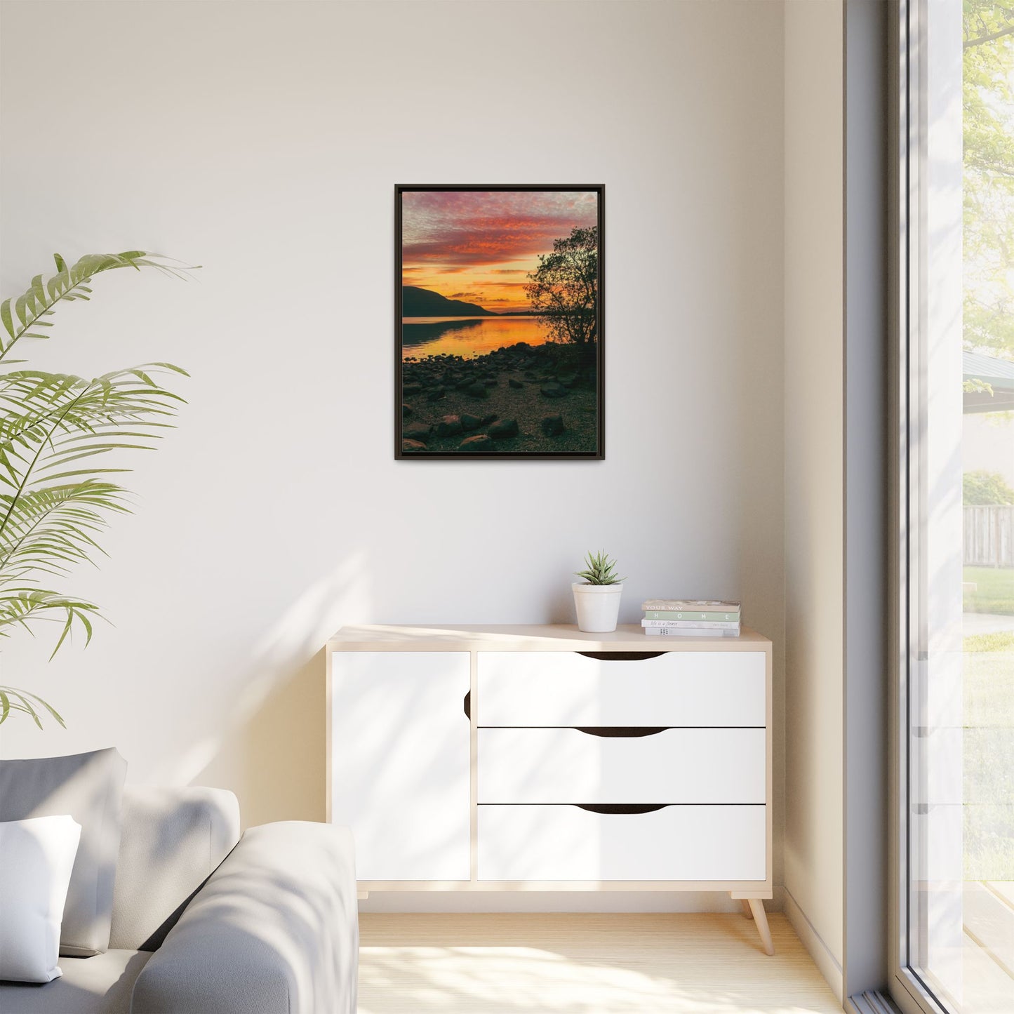Sunset in Kerry Matte Canvas, Framed (Multi-color)