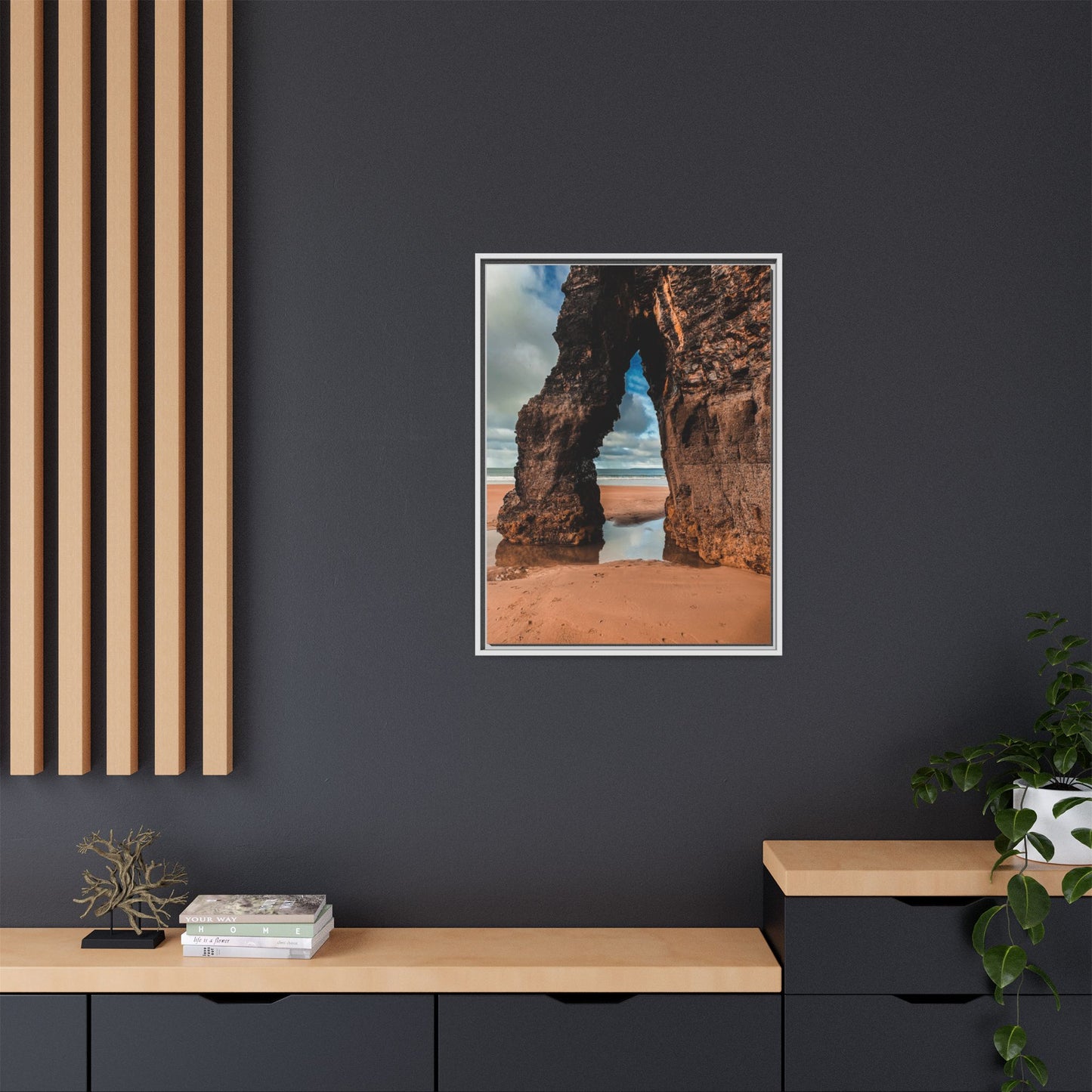 Ballybunion Cliff Matte Canvas, Framed (Multi-color)