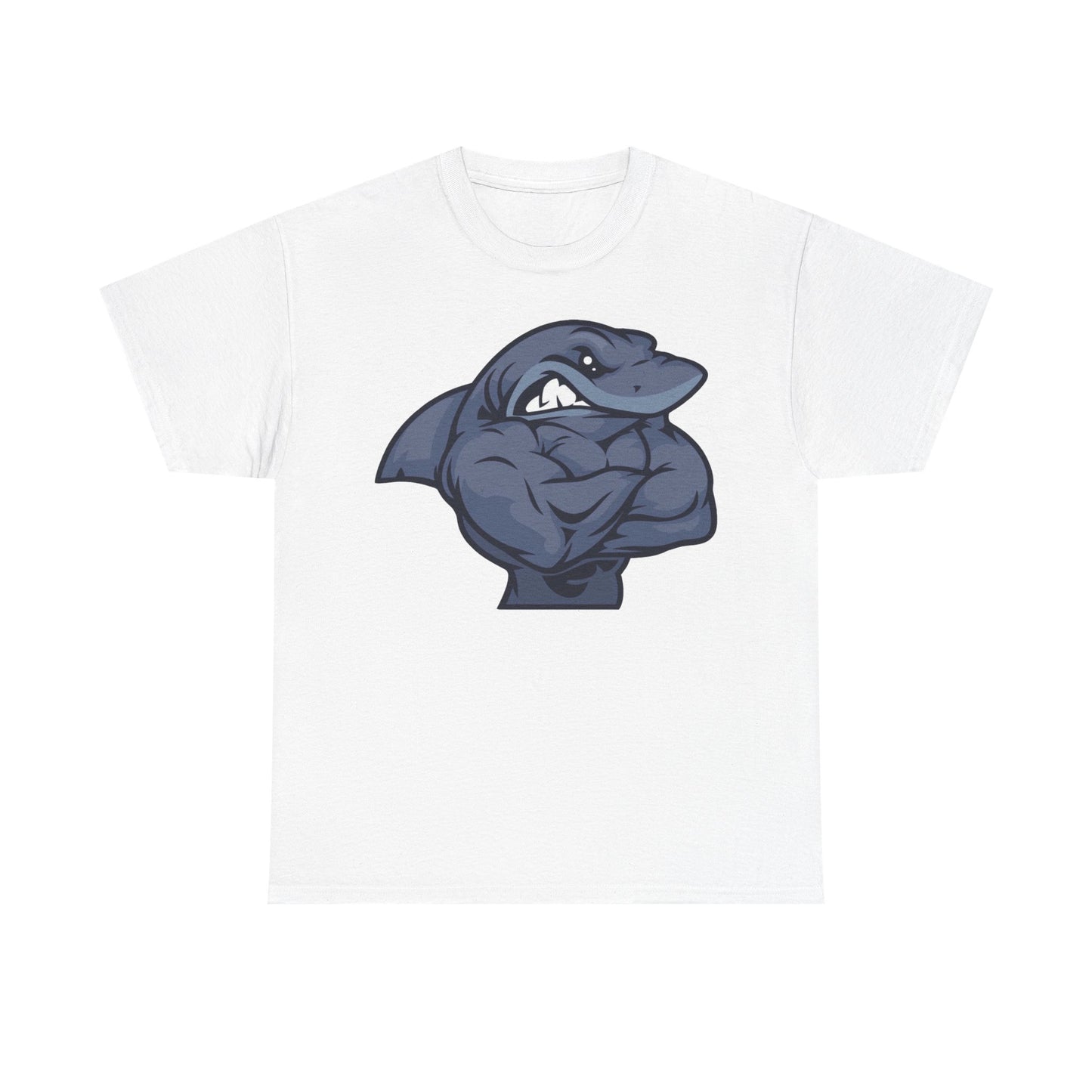 Muscle Shark Unisex Heavy Cotton Tee - Perfect for Shark Lovers