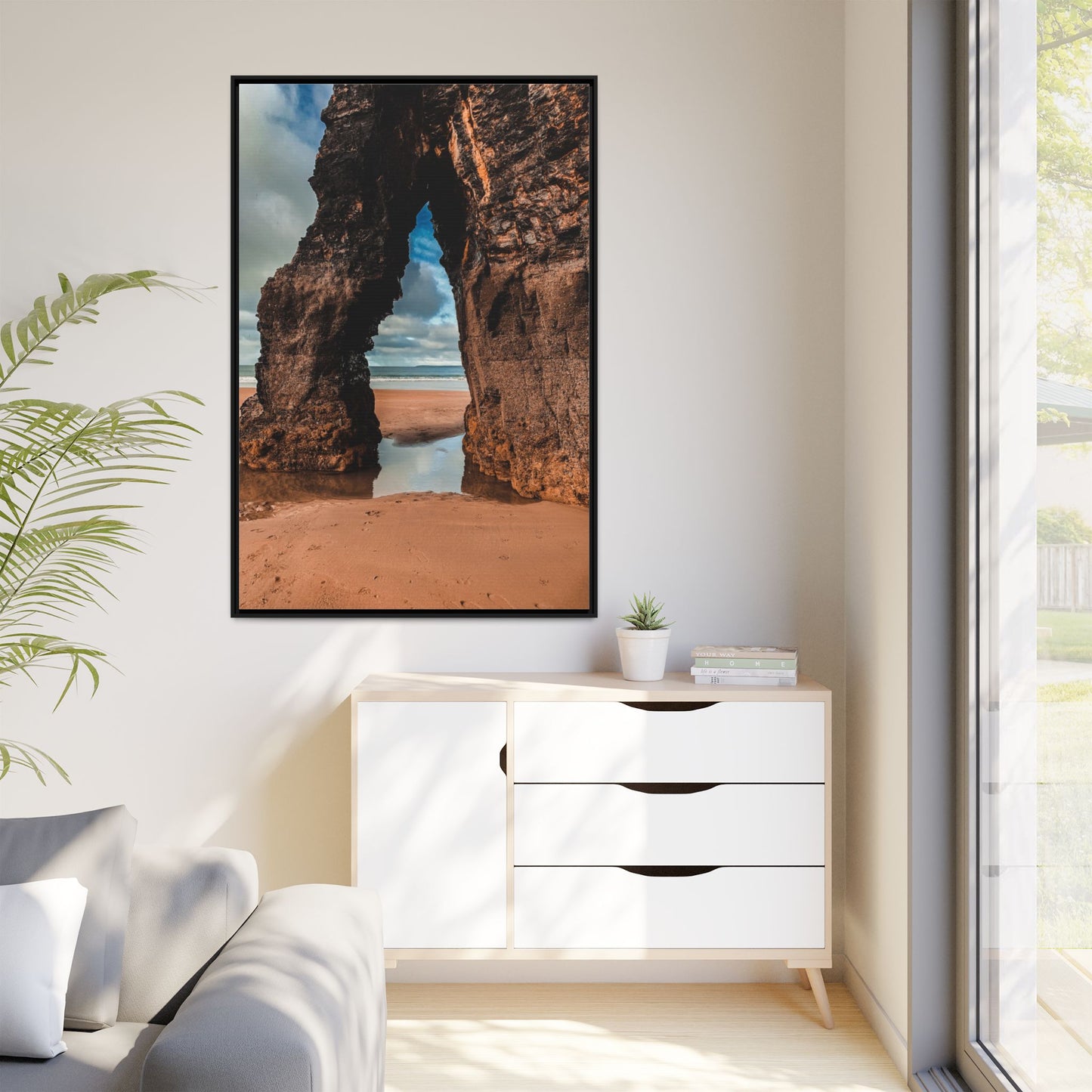 Ballybunion Cliff Matte Canvas, Framed (Multi-color)