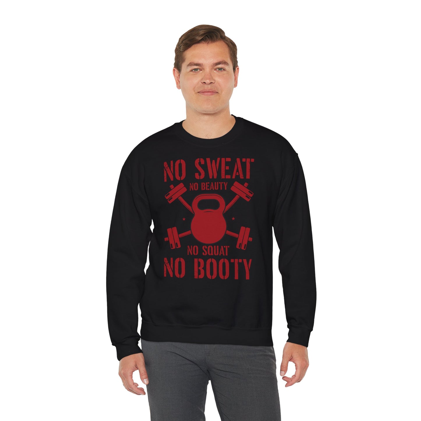 Funny Fitness Sweatshirt - "No Sweat No Beauty" Crewneck