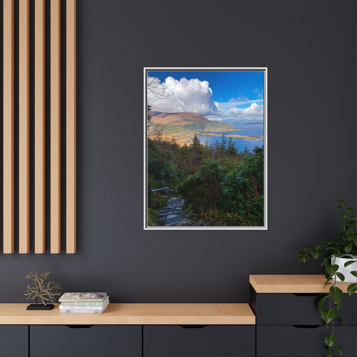 Torc Trail Stairs Matte Canvas, Framed (Multi-color)
