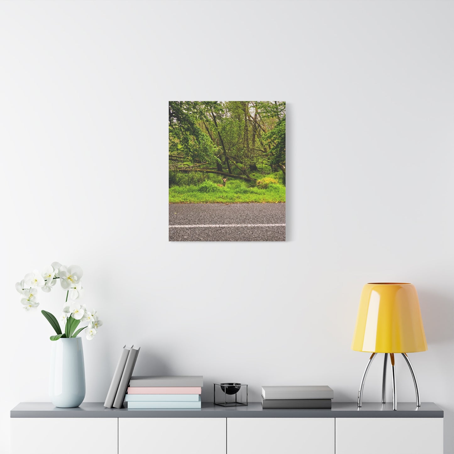 Deer in Ditch Matte Canvas, Stretched, 1.25"