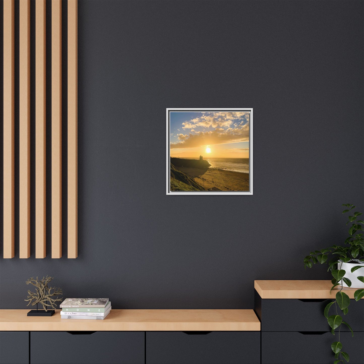 Ballybunion Sunset Castle Matte Canvas, Framed (Multi-color)