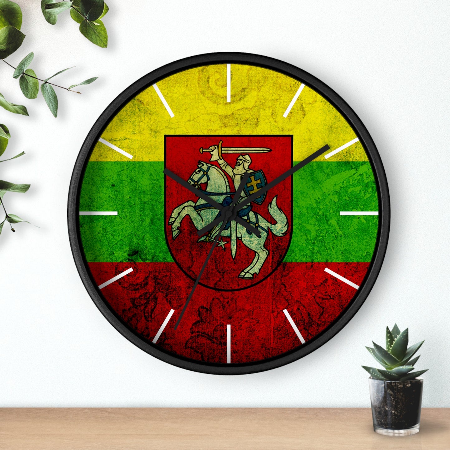 Lithuanian Heritage Wall Clock - Vintage Flag Design