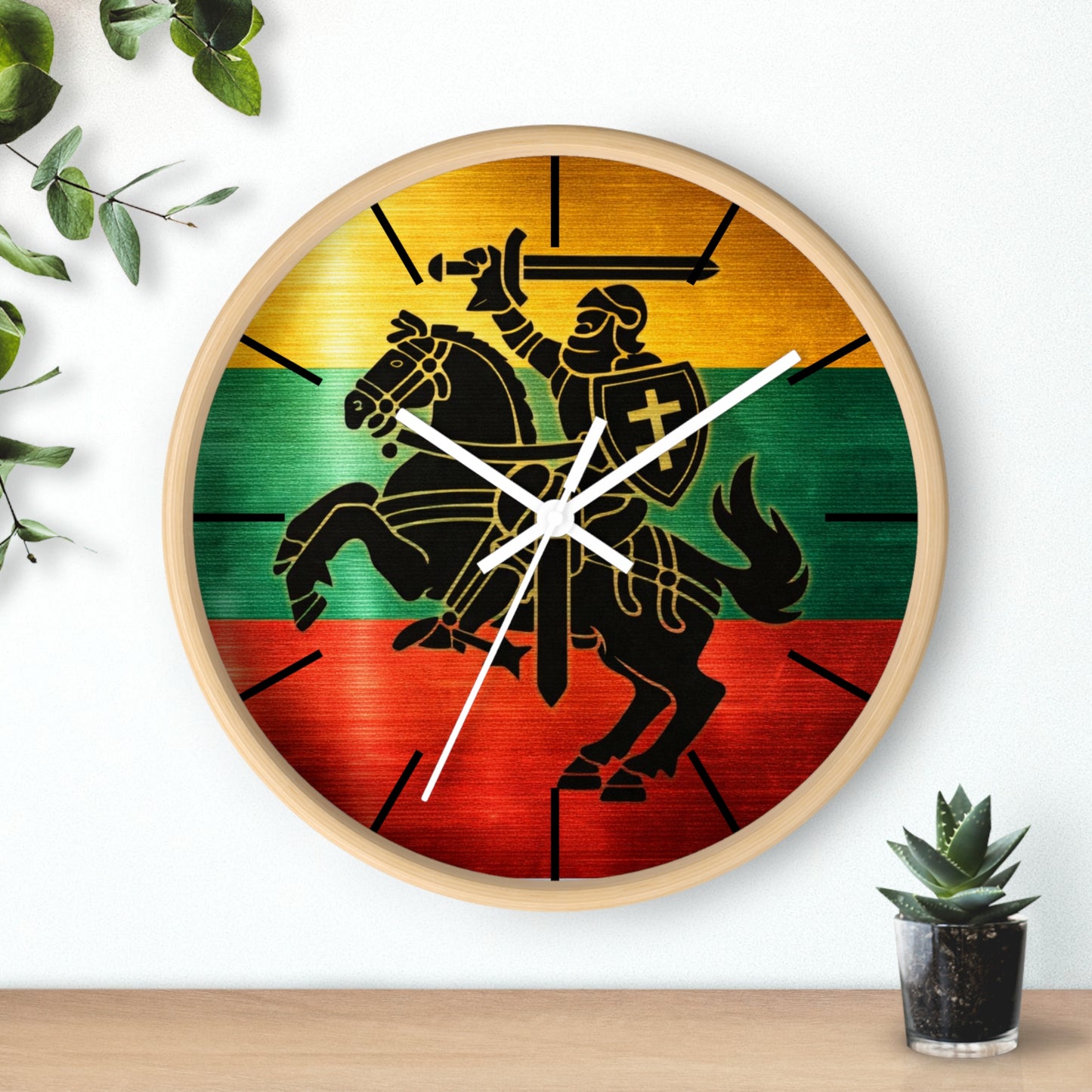 Lithuanian Vytis Wall Clock — Rasta Flag Knight Home Decor