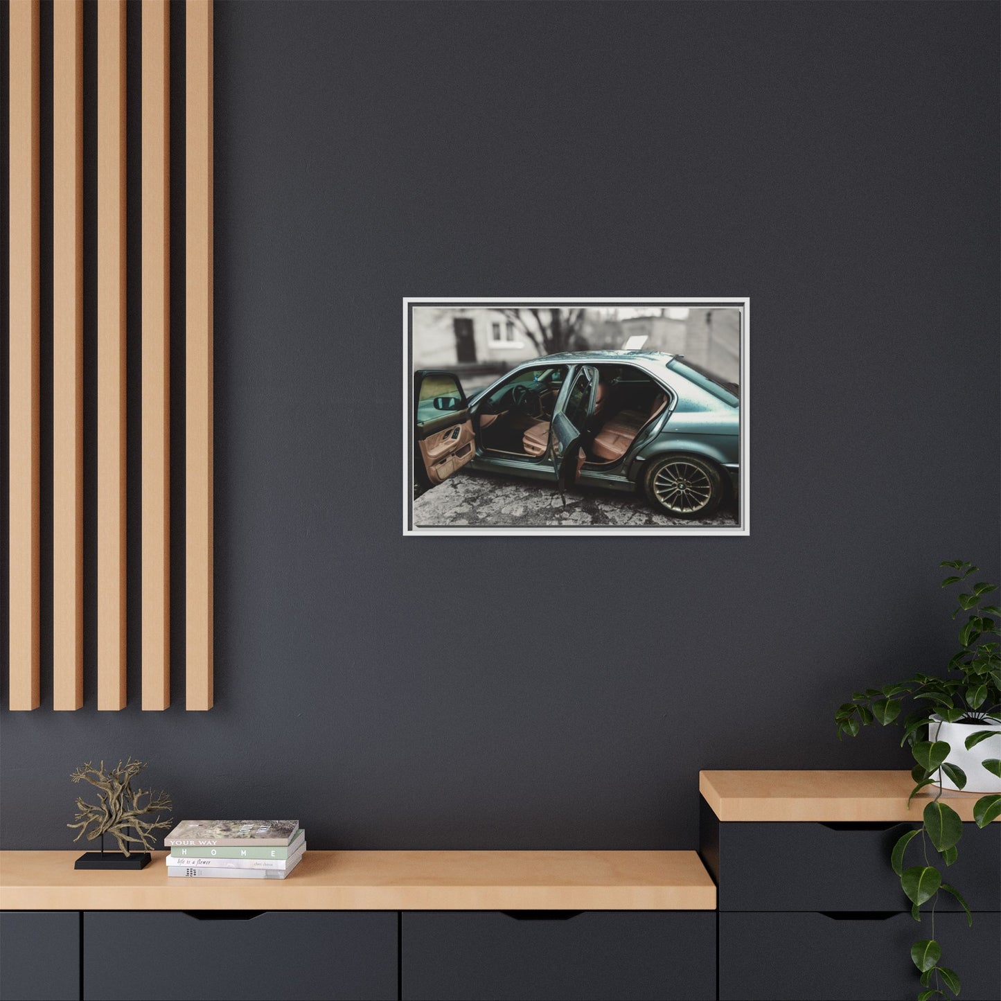 BMW 7 Matte Canvas, Framed (Multi-color)