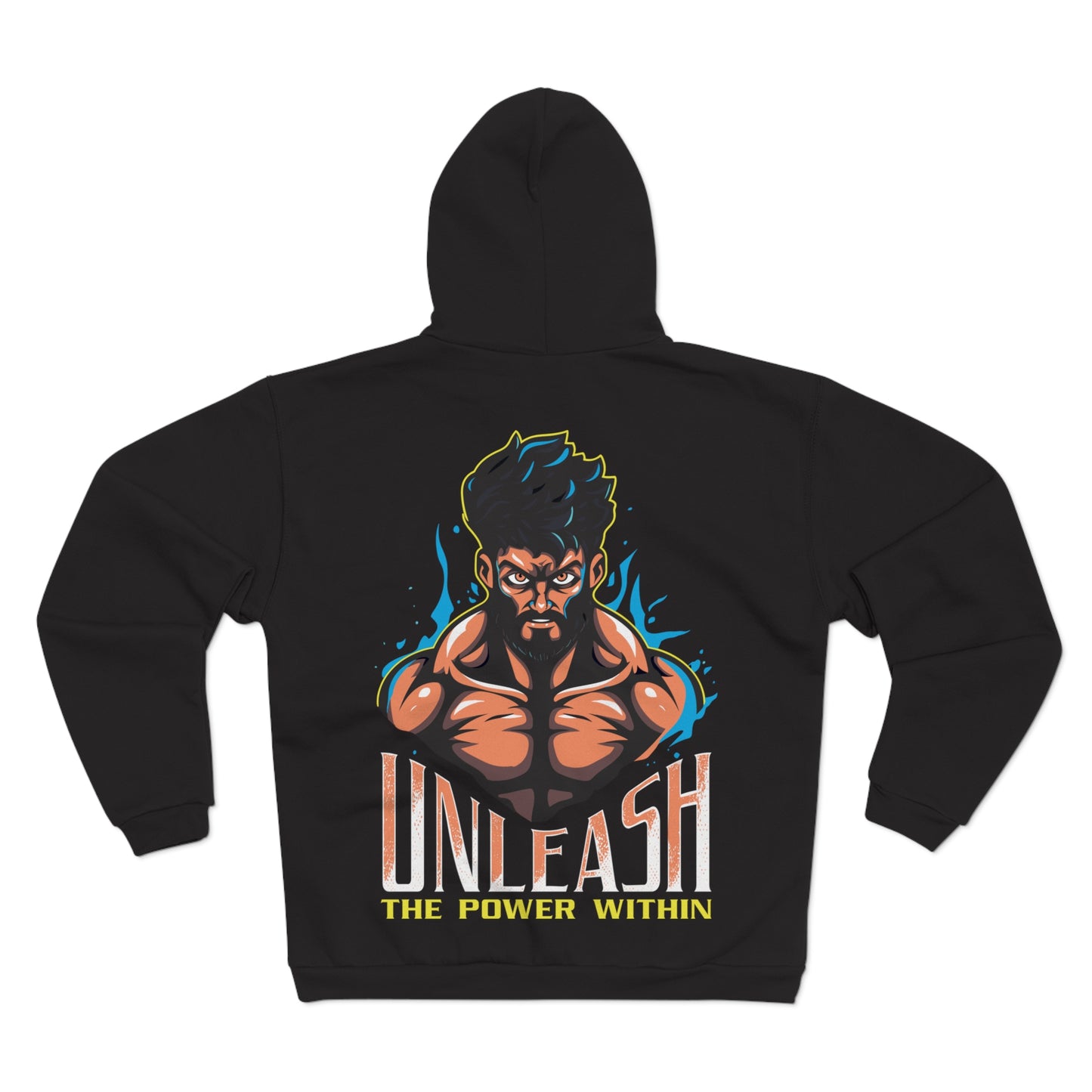 Unisex Hooded Zip Sweatshirt - 'Unleash the Power Within' Graphic Hoodie for Motivation and Inspiration