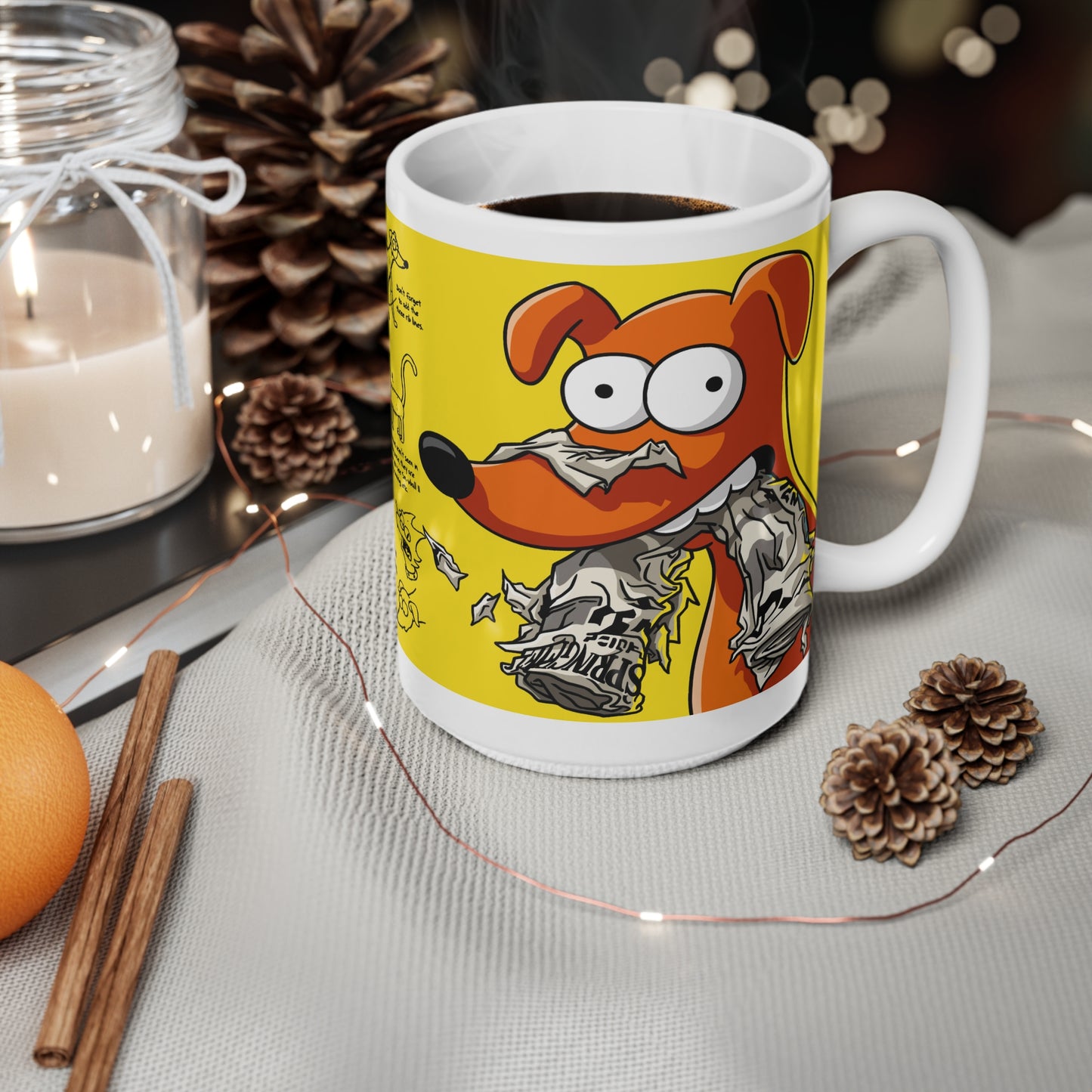 Whimsical Dog-Themed Ceramic Coffee Cups - 11oz & 15oz - Perfect Gift for Pet Lovers!