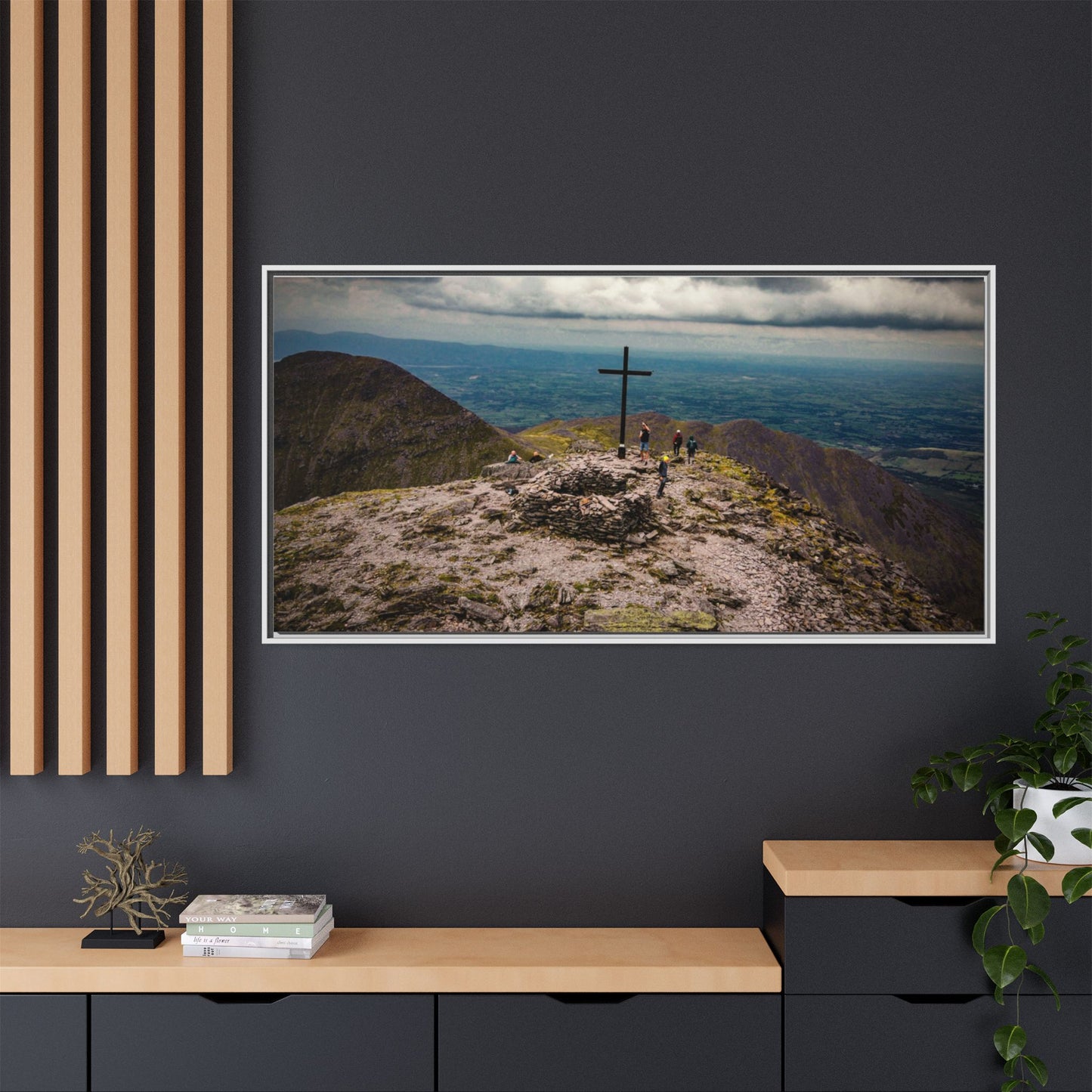 Carrauntoohil Summit Matte Canvas, Framed (Multi-color)